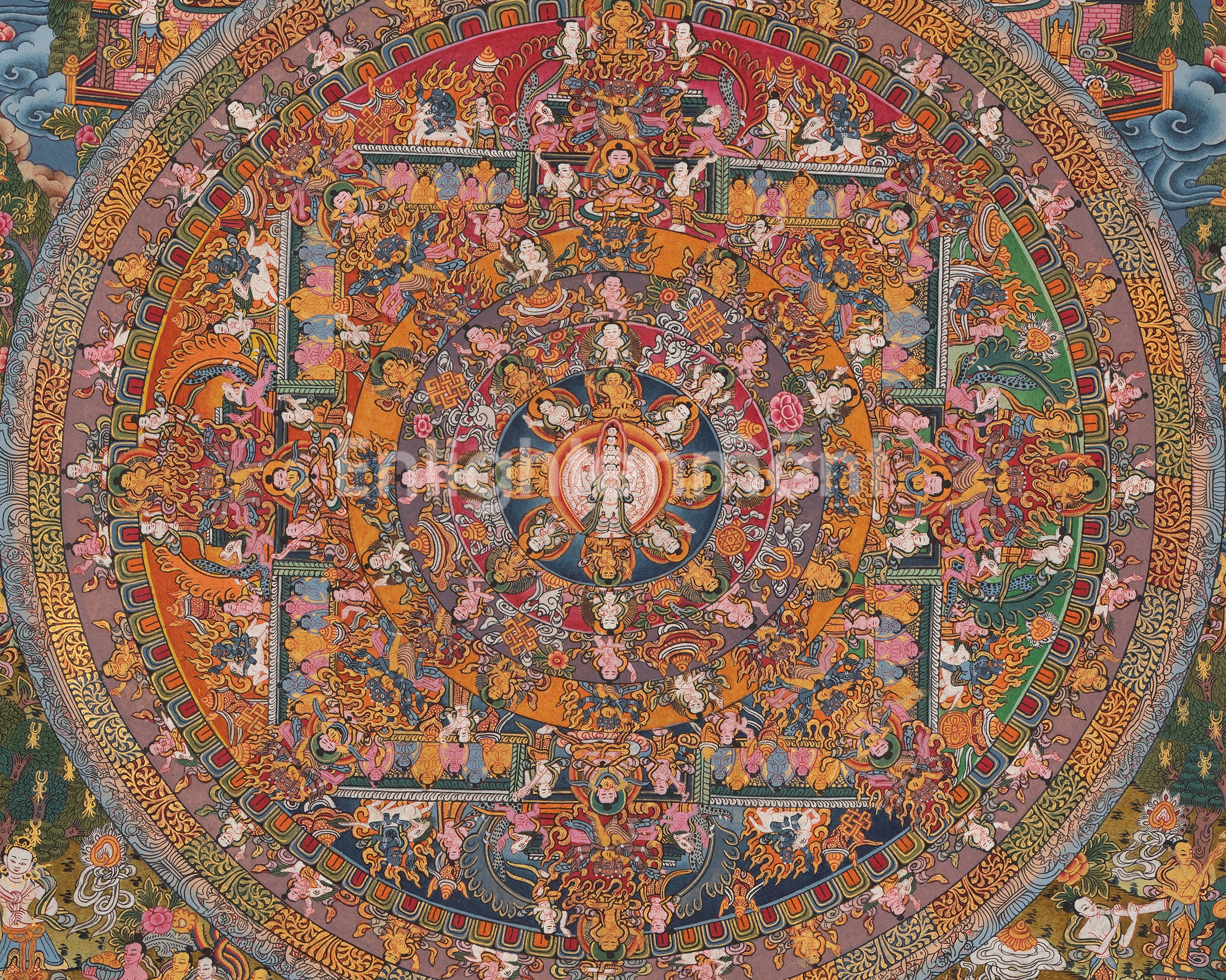 Mandala1000 Armed Lokeshvara | Buddhist Wall Hanging Mandala