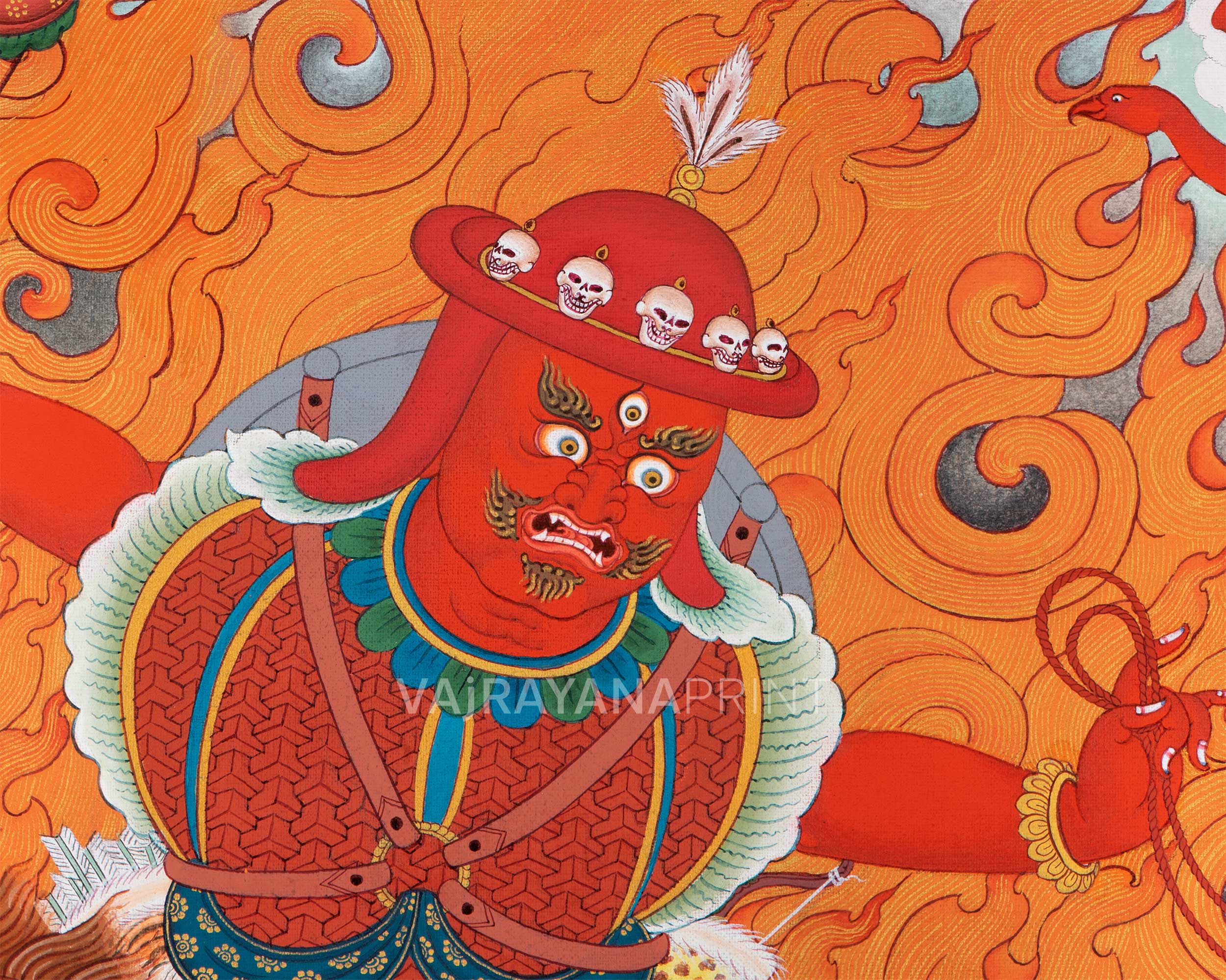 Sonrig Chegha Thangka Print | The Divine Guardian of the Faith | Spiritual Wall Decoration