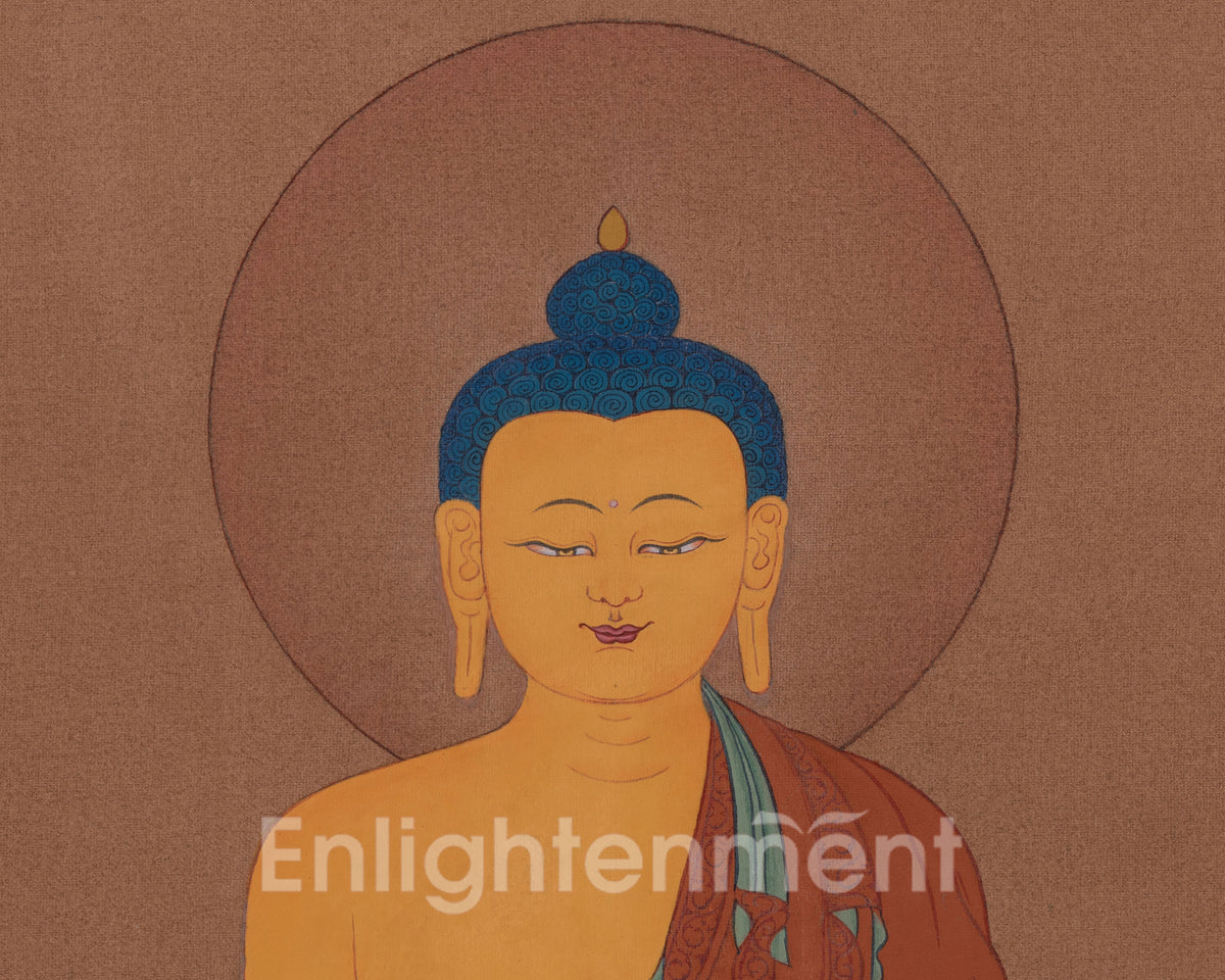 Shakyamuni Buddha Sacred Thangka | Siddhartha Gautam | Enlightened Master Painting