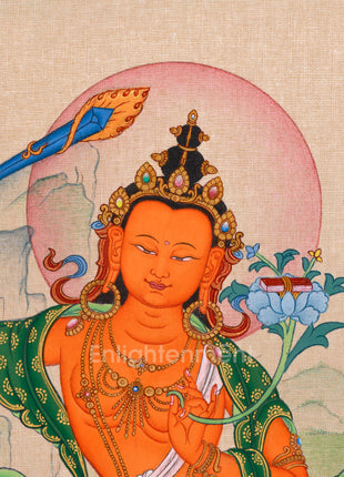 Tibetan Manjusri Kumarabhuta Thangka | The Bodhisattva of Supreme Knowledge