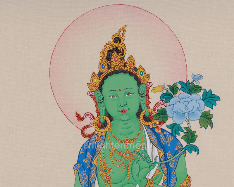 Mother Green Tara Thangka for Meditation