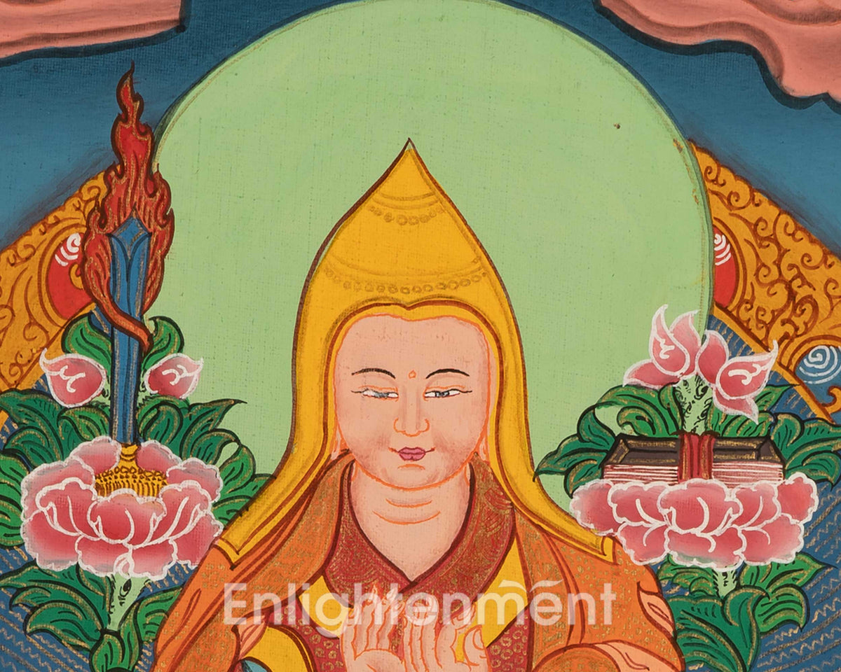 Tsongkhapa Tibetan Thangka | Art Painting for Meditation