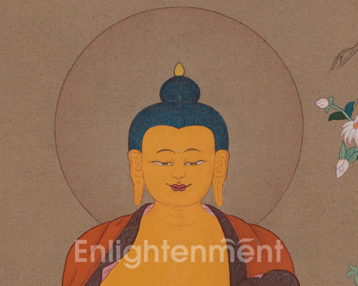 Siddhartha Gautama Buddha Thangka | Shakyamuni Historical Buddha Artwork