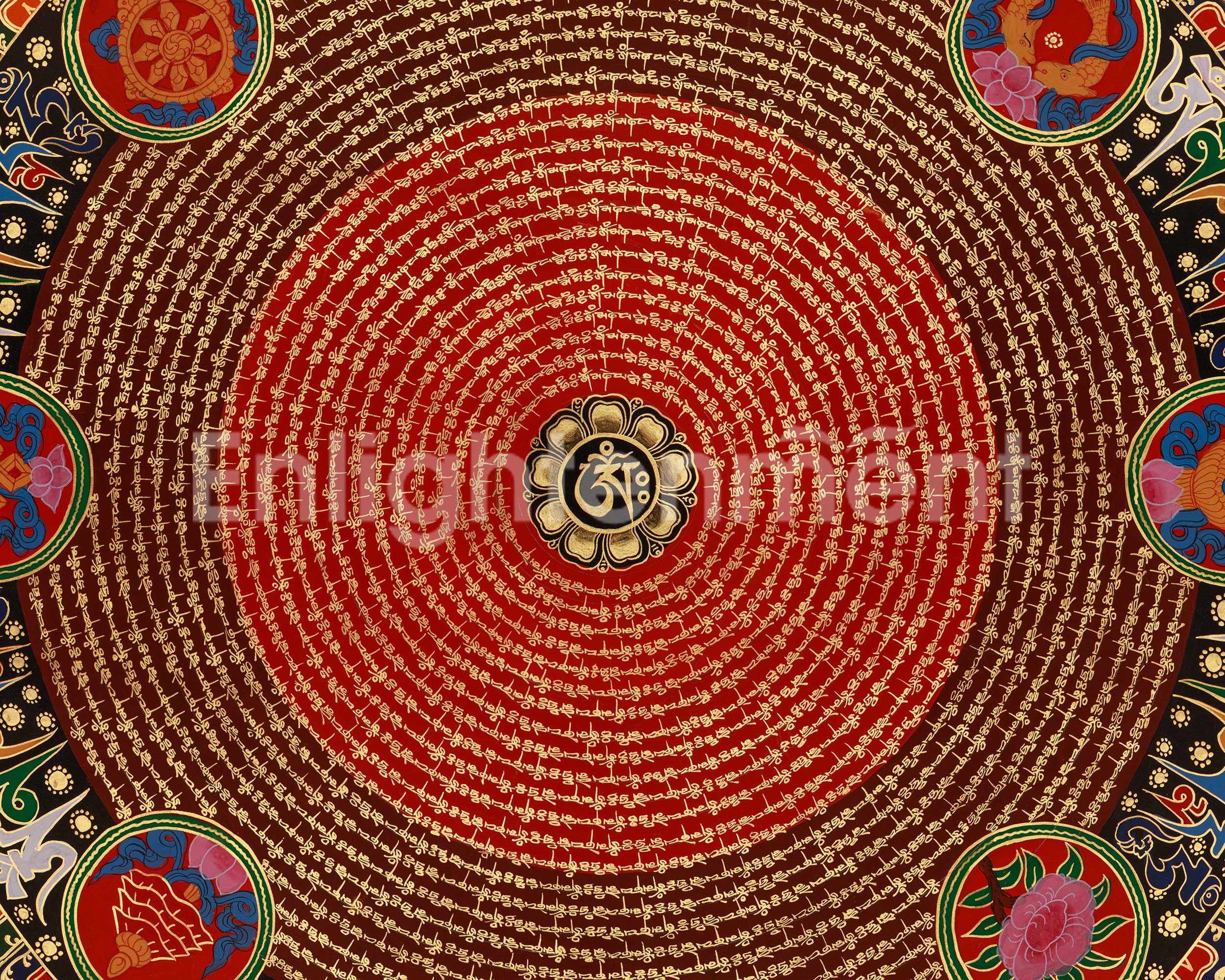 Tibetan Art of Mantra Mandala | Buddhist Meditation Artwork with Traditional Symbolism