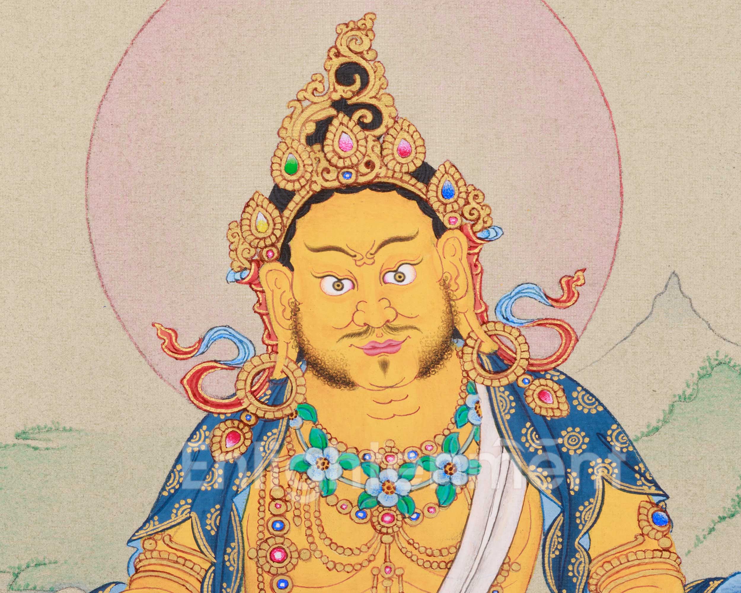 Sacred Yellow Jambhala Artwork | Guardian of Wealth and Fortune