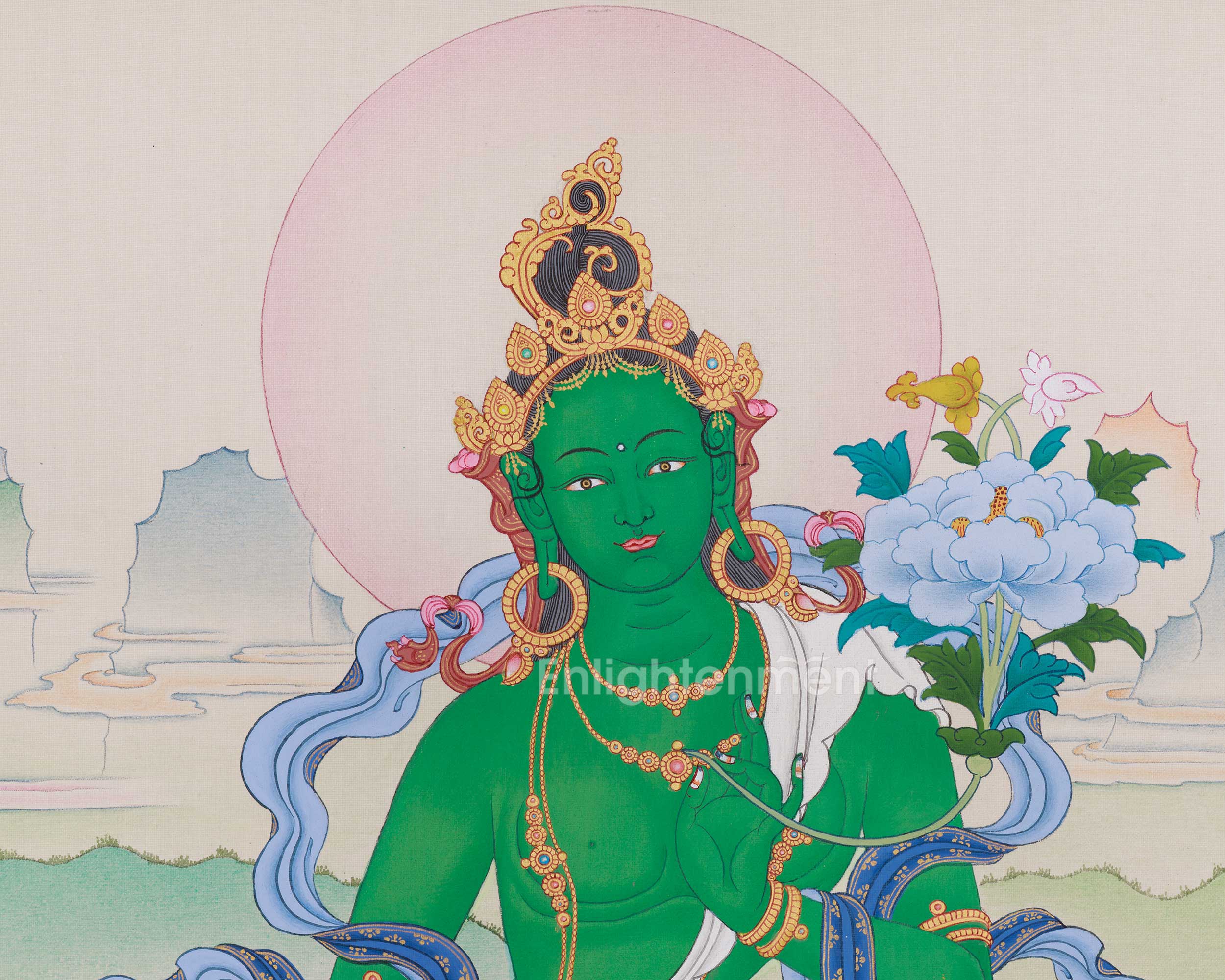 Himalayan Thangka of Green Tara | Mother of All Buddha