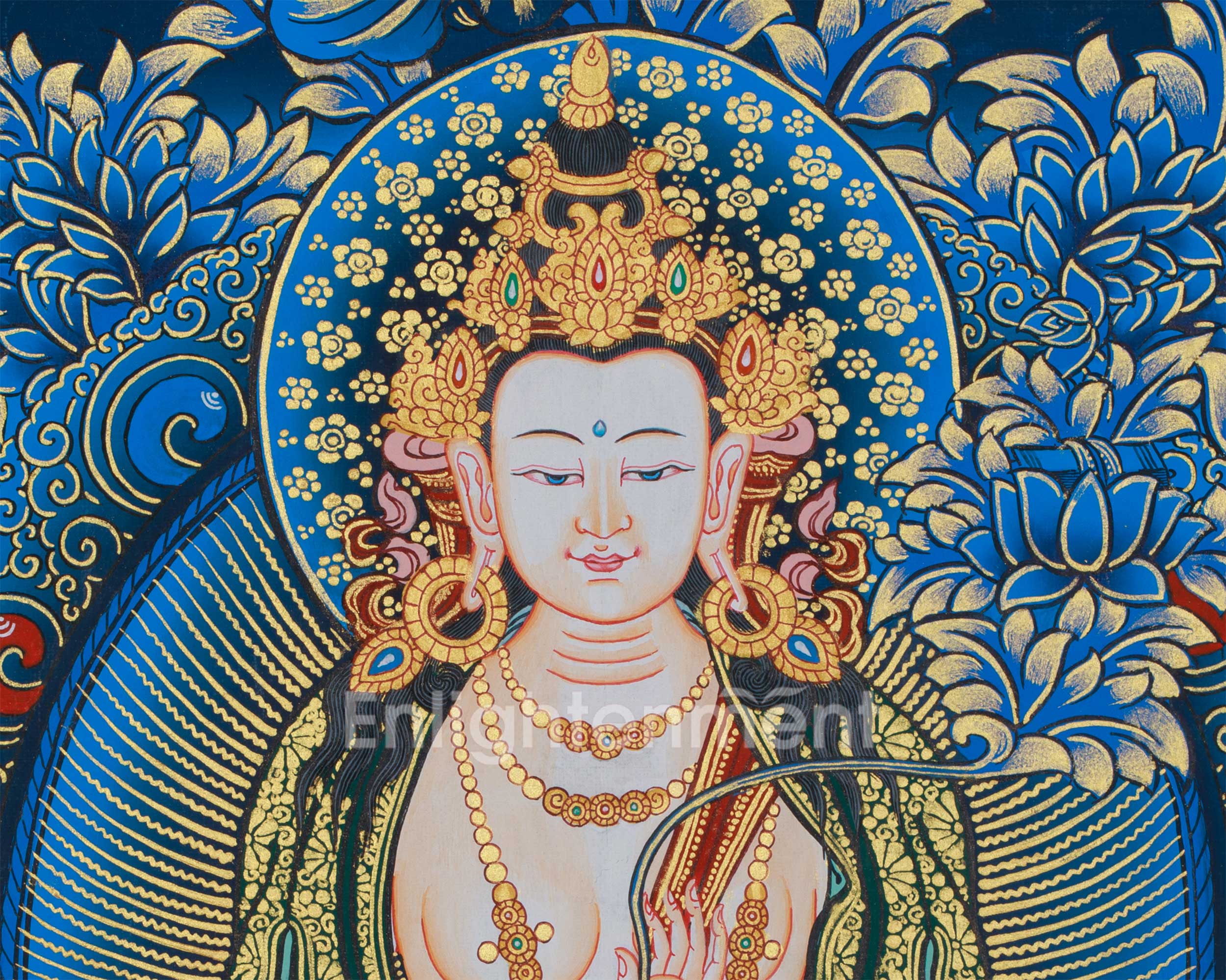 Jnanasattva Manjushri Thangka | A Sacred Tibetan Art of Wisdom & Enlightenment