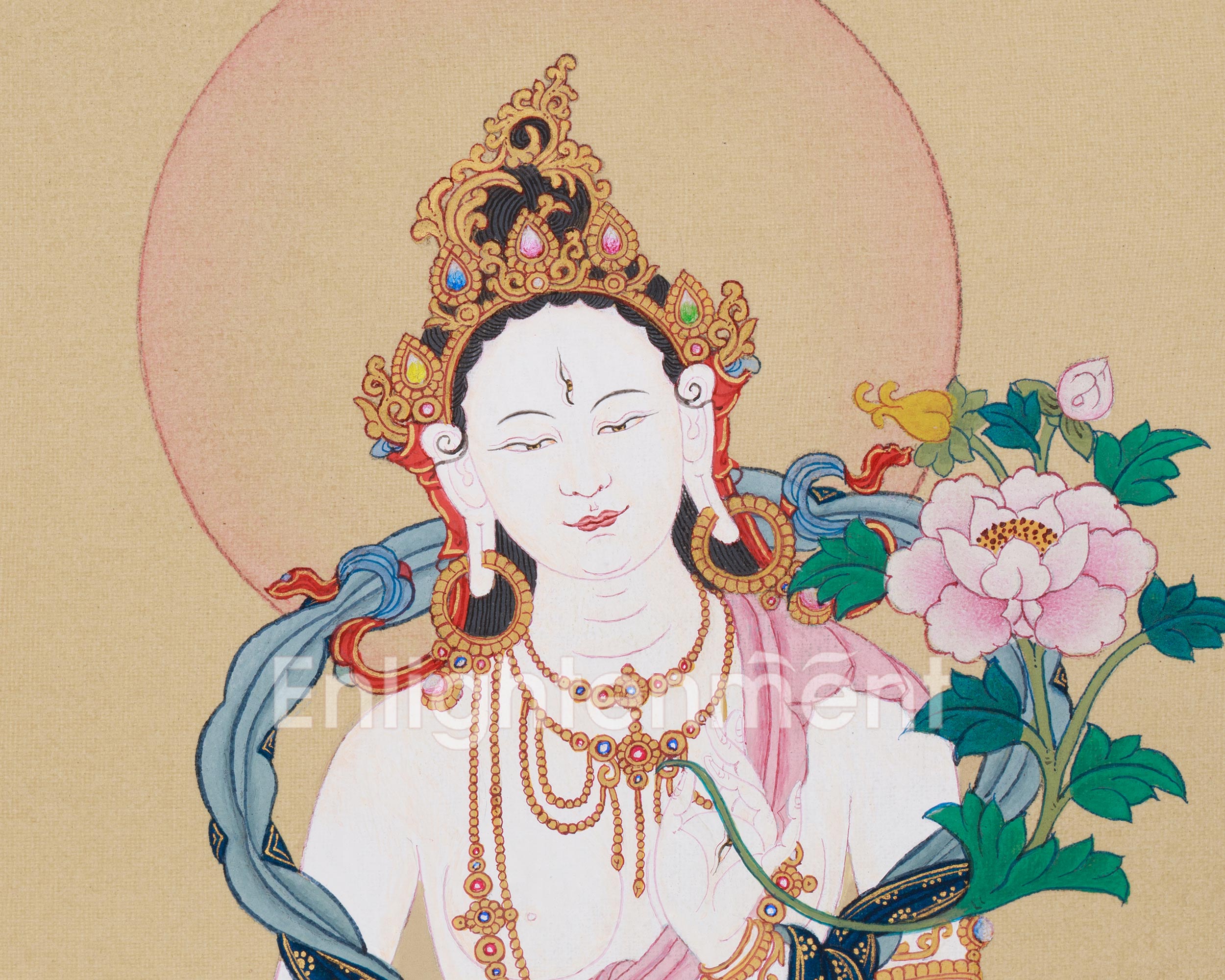Thangka of White Tara, Amitayus, and Namgyalma | Divine Union of Healing, Compassion, and Spiritual Protection