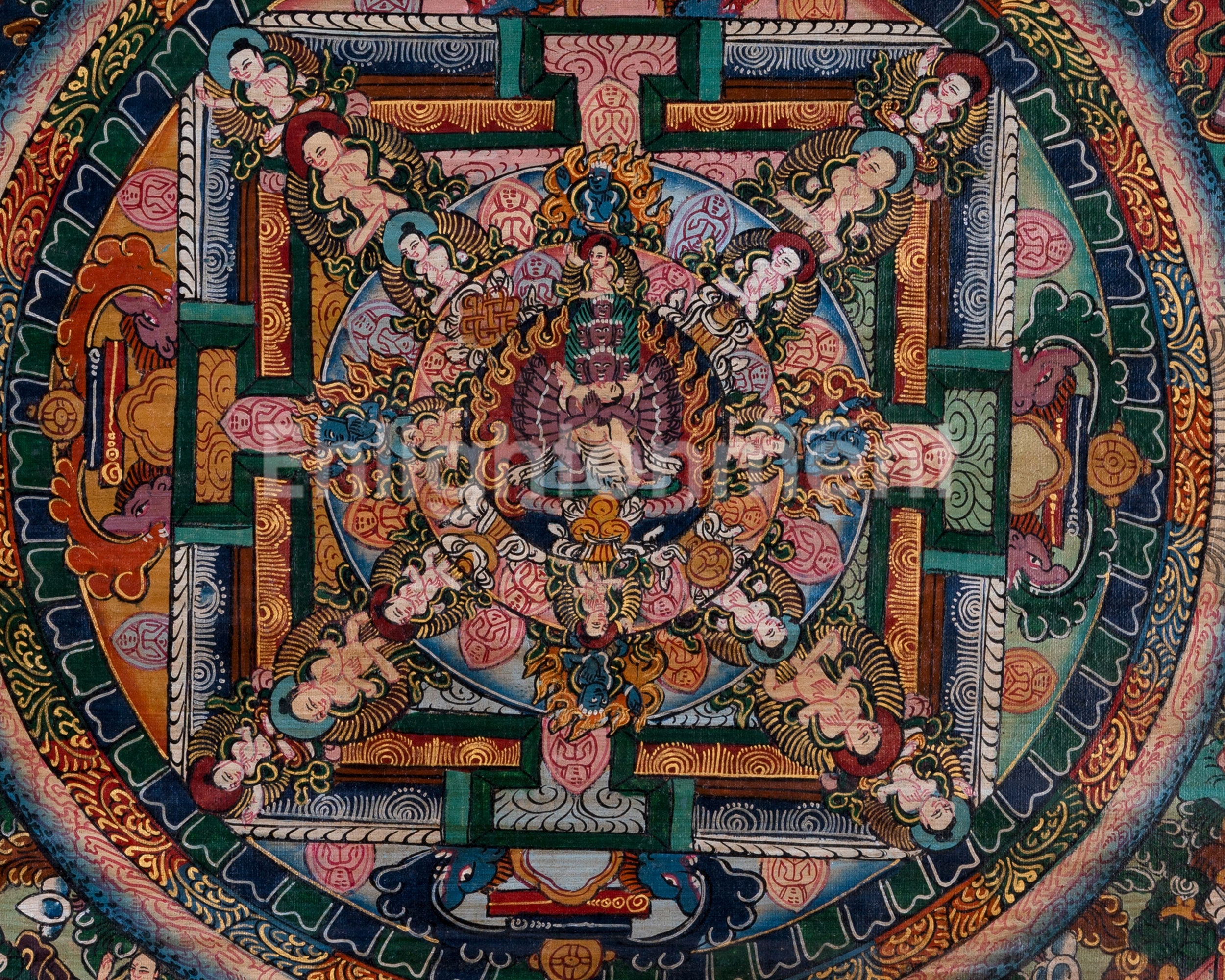 Traditional Heruka Mandala | Religious Buddhist Thangka