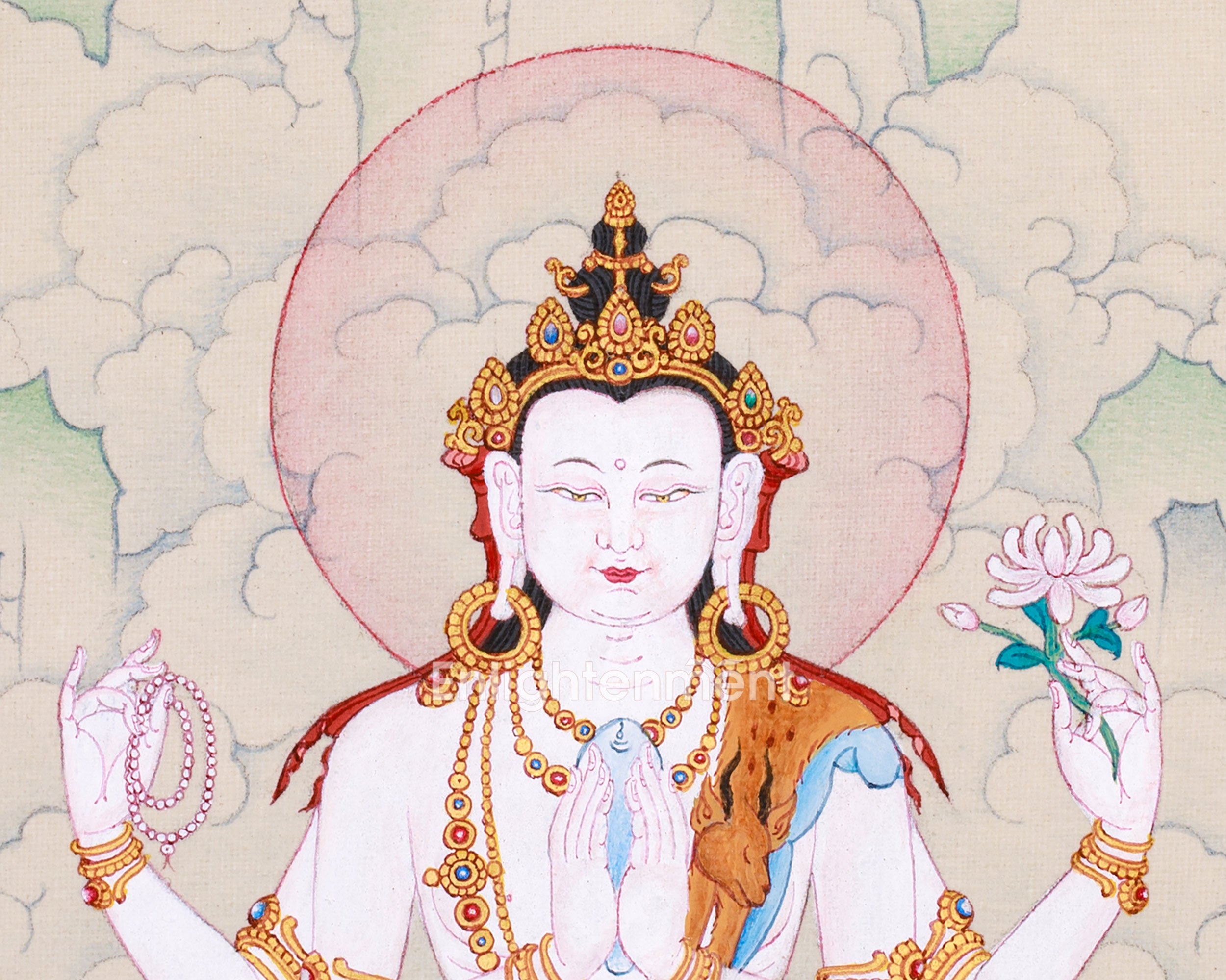 Small Chenresig Handpainted Thangka