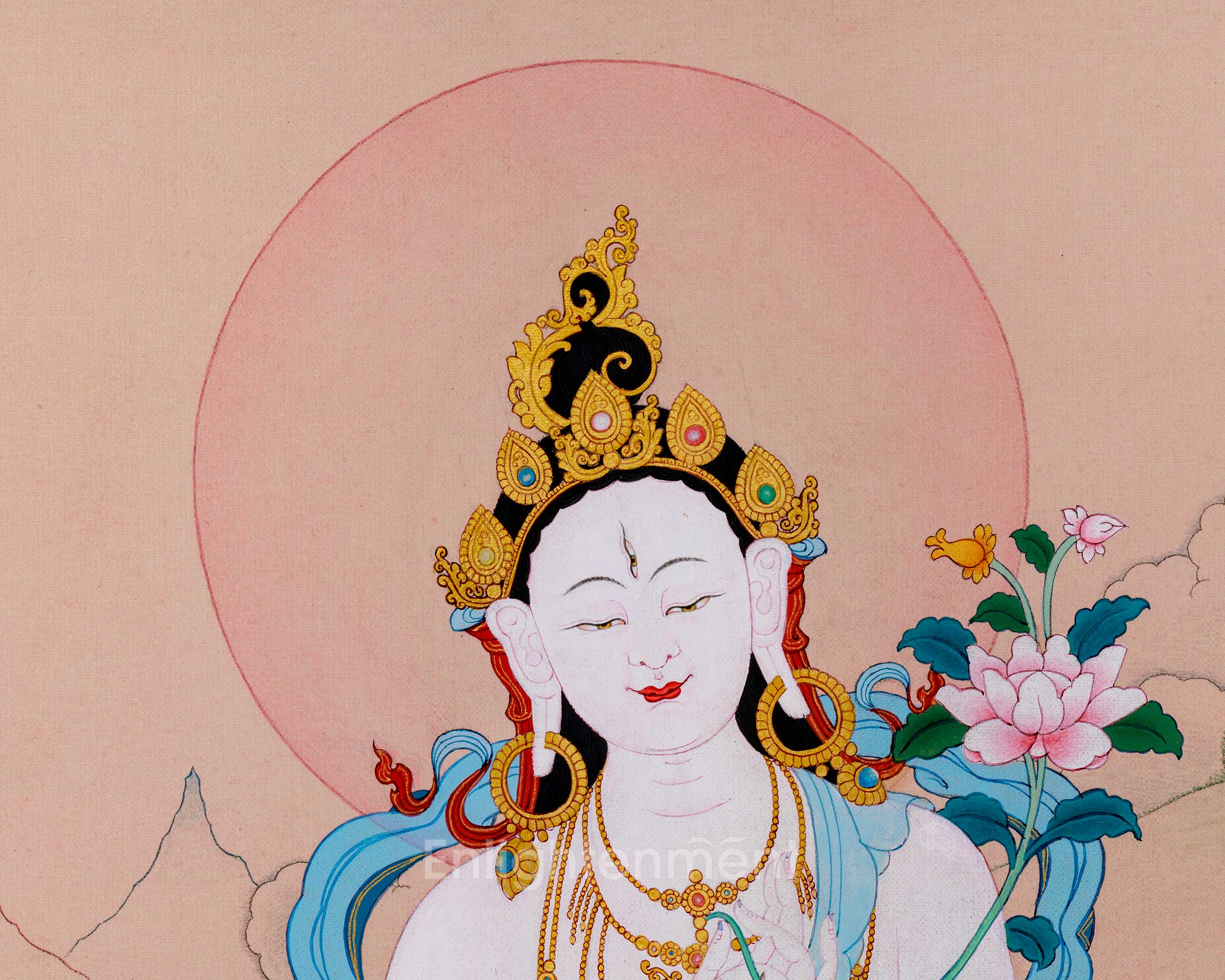 Spectacular White Tara| Karma Gadri Thangka