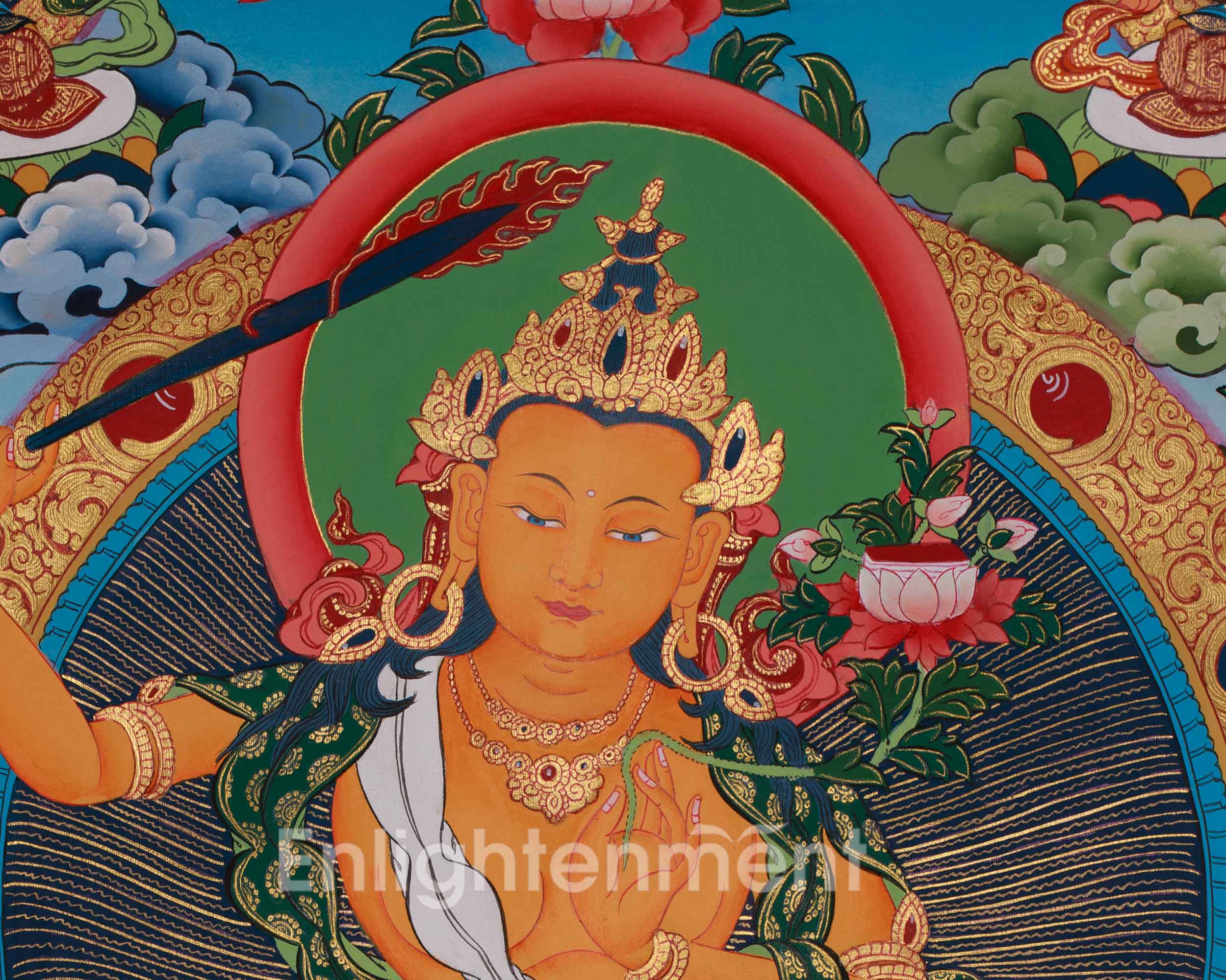 Five Manjushri Thangka | Depiction of Wisdom in Five Divine Forms