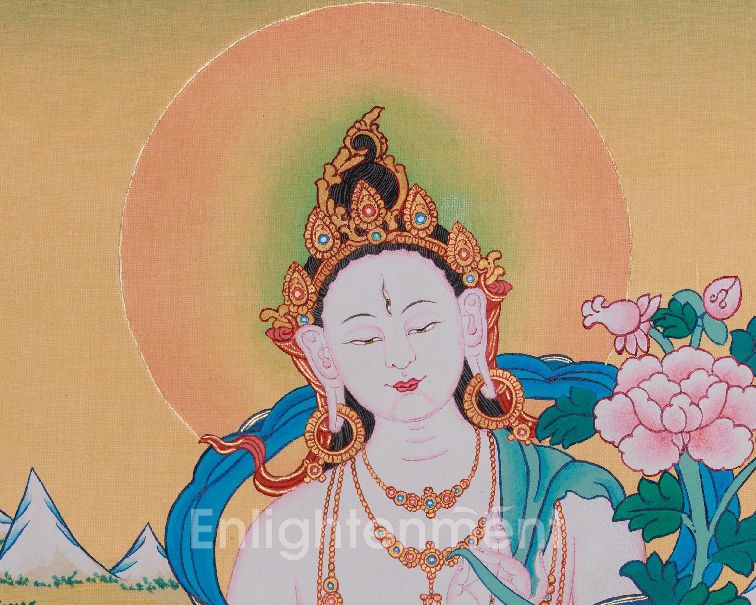 Sacred Sita Tara Art | White Tara | Drolkar | Longevity Deity | Buddhist Artwork