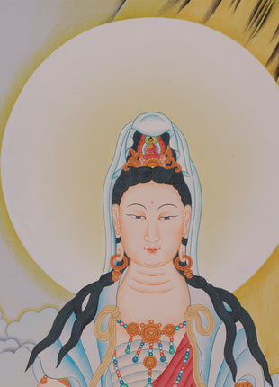 Peaceful Water-Moon Guanyin | Chinese Painting of Avalokiteshvara