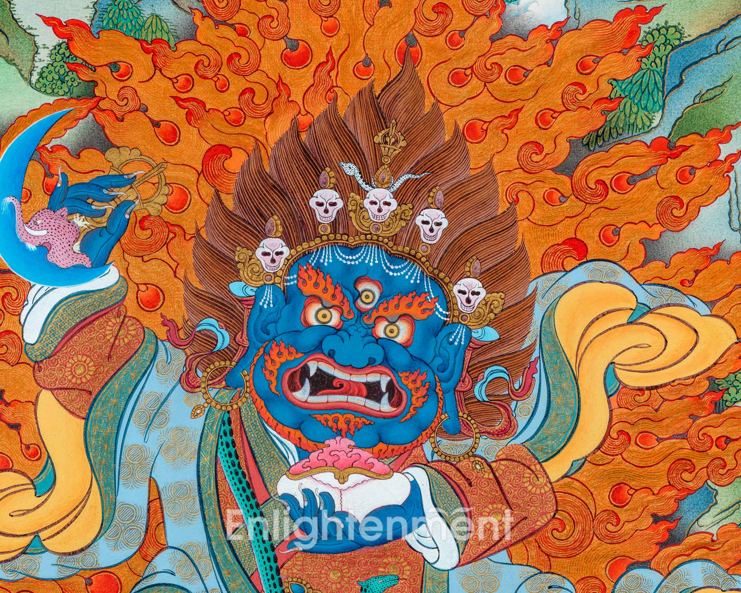 Mahakala Bernagchen Thangka | Fierce Dharma Protector