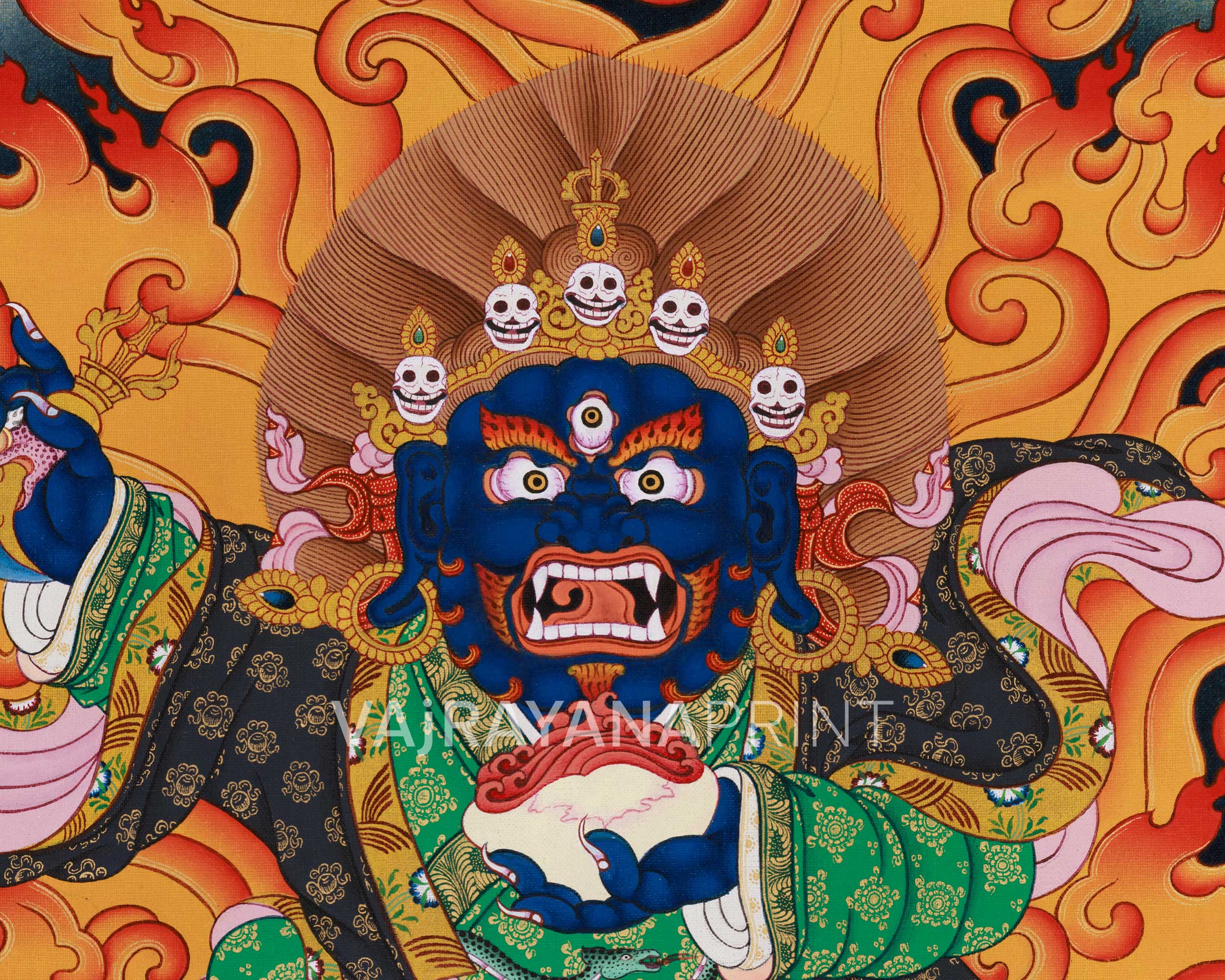 Mahakala Bernagchen Thangka Print | Artwork Of Guardian of the Dharma | Buddhist Gift Idea