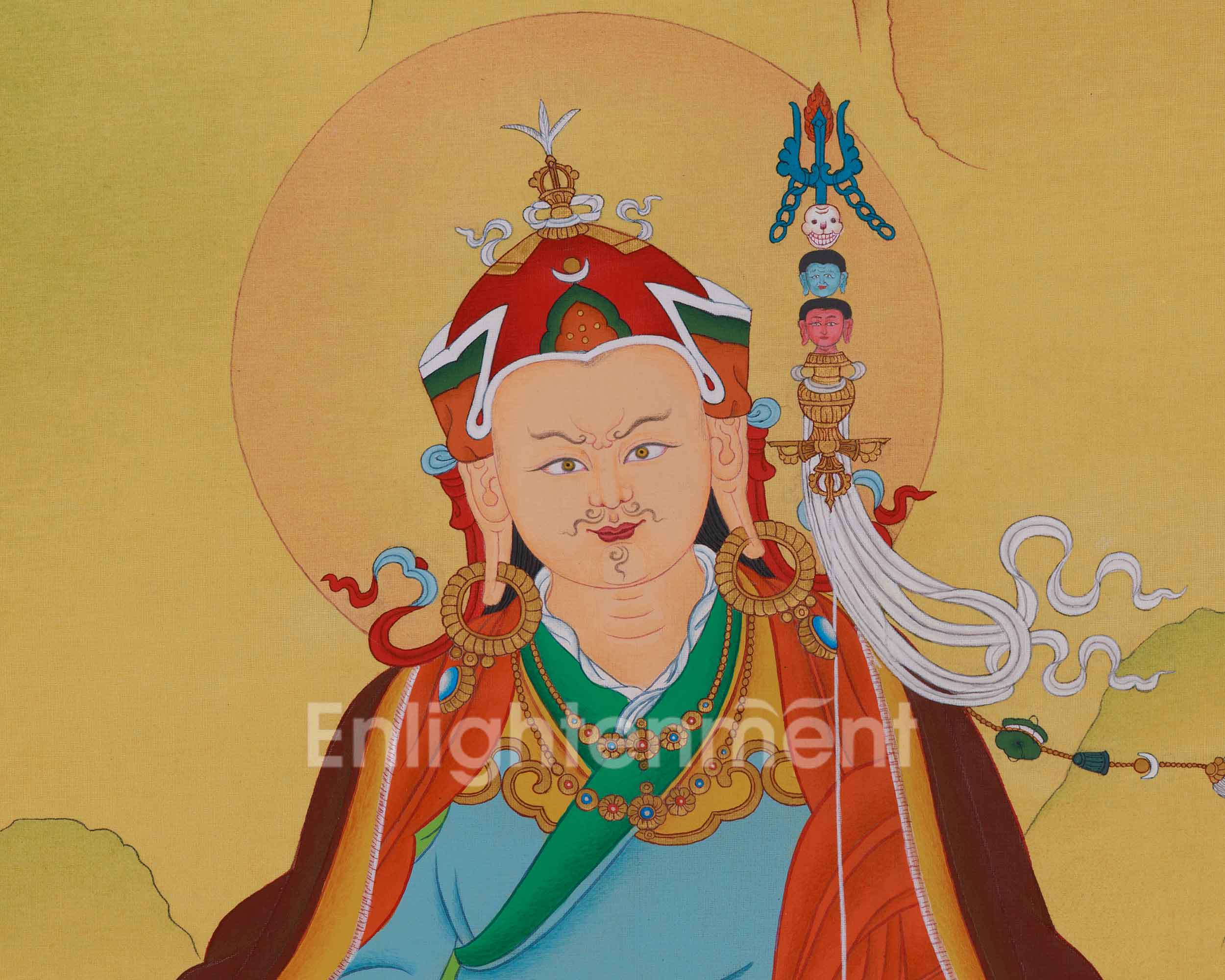 Divine Thangka of Guru Rinpoche | Tibetan Guru Art