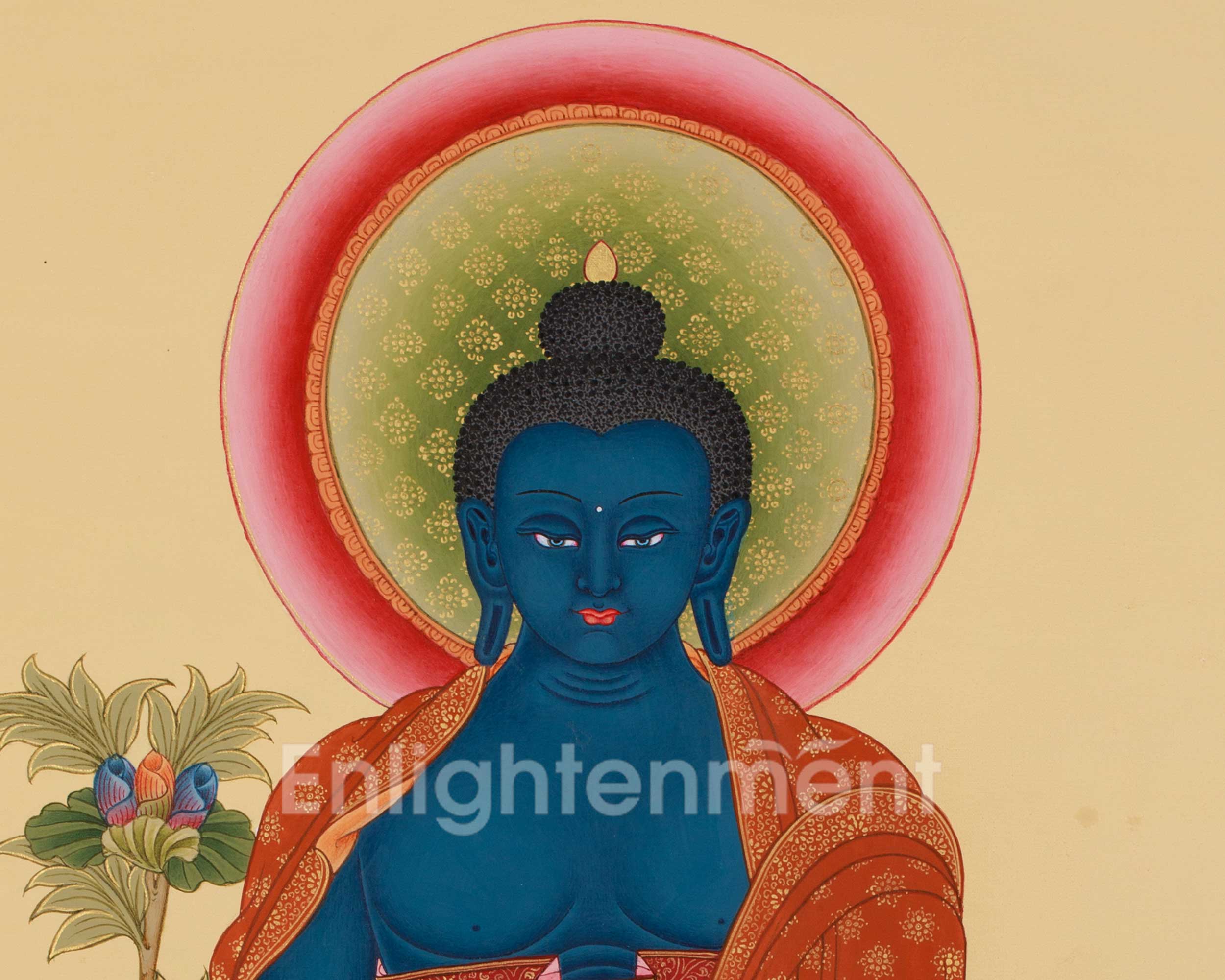 Blue Healing Buddha Thangka | Medicine Buddha Bhaisajyaguru