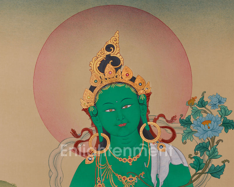 Majestic Large Shyama Tara Thangka | The Swift Liberator & Mother of All Buddhas