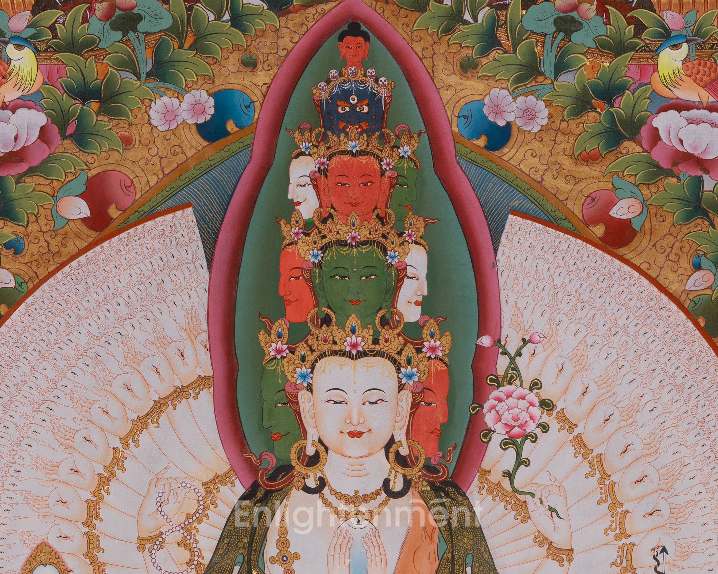 1000 Armed Chenrezig Art | Avalokiteshvara Thangka | Buddhist Deity