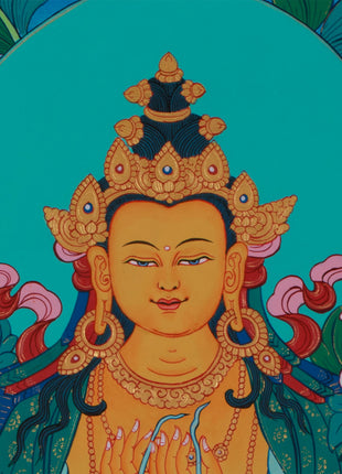 Hand-Painted Maitreya Buddha Art | Symbol of Future Enlightenment and Compassion