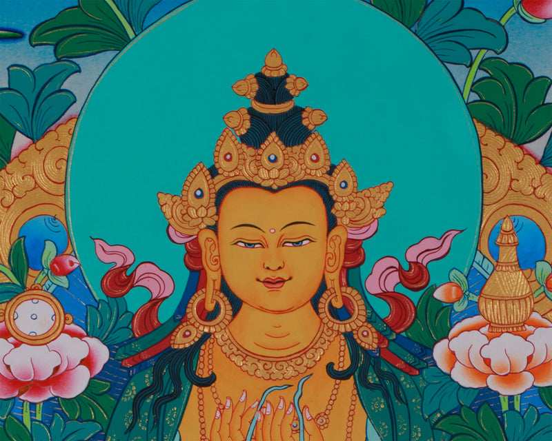 Hand-Painted Maitreya Buddha Art | Symbol of Future Enlightenment and Compassion