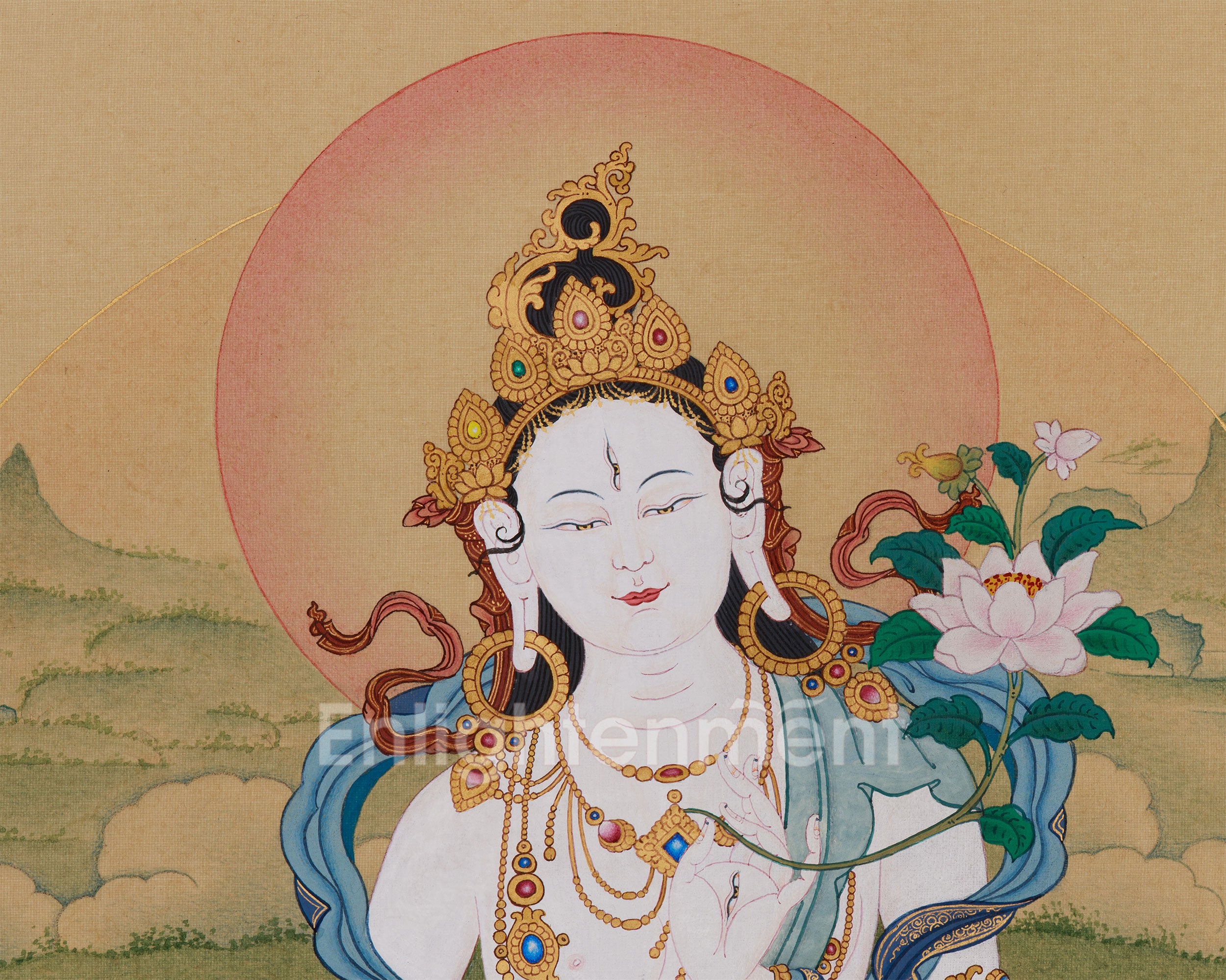 Seven Eyes Goddess, White Tara Thangka | Karma Gardi's Masterpiece