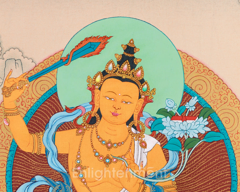 Thangka Manjushri | Bodhisattva of Wisdom and Compassion