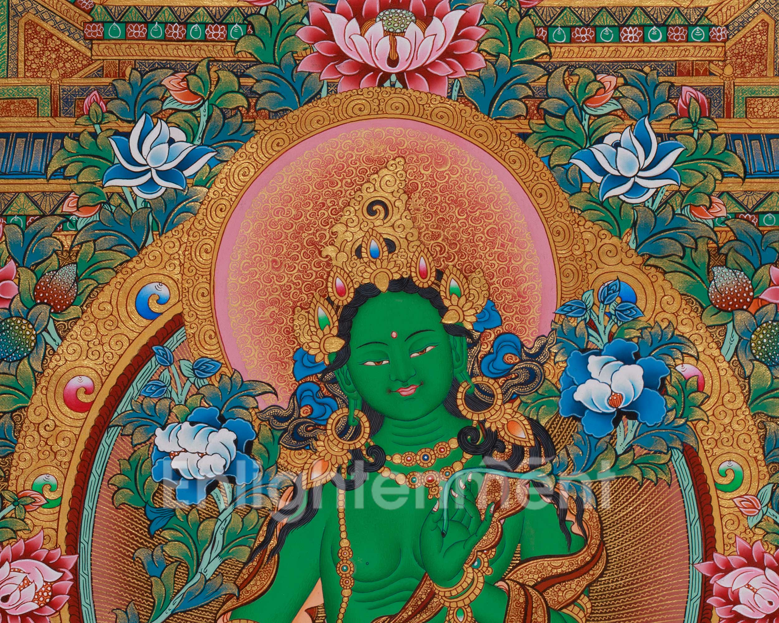 Turquoise Pure Land of Green Tara | Divine Realm of the Swift-Acting Bodhisattva of Compassion & Protection