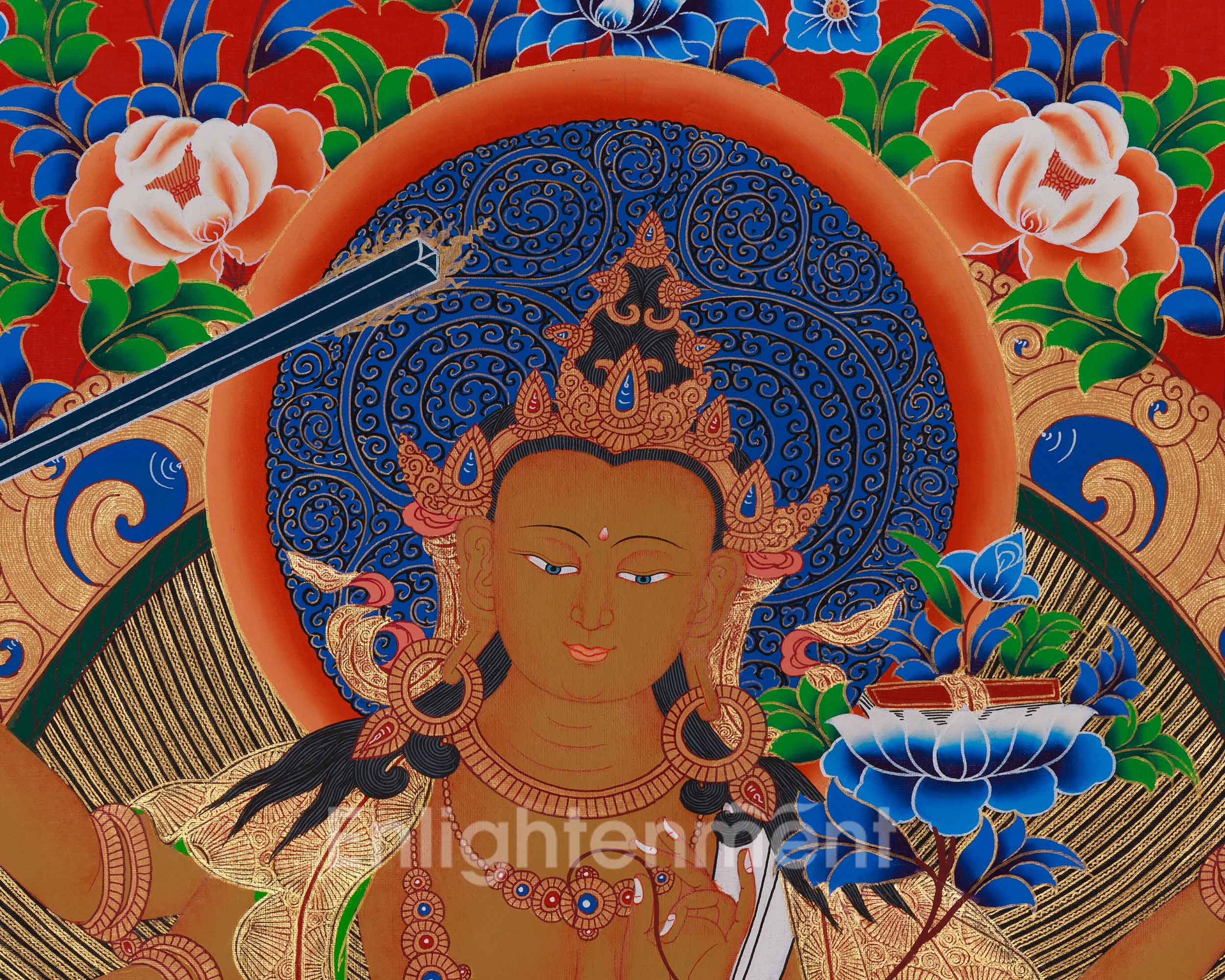 Maha Manjushri Thangka | The Supreme Bodhisattva of Wisdom and Enlightenment