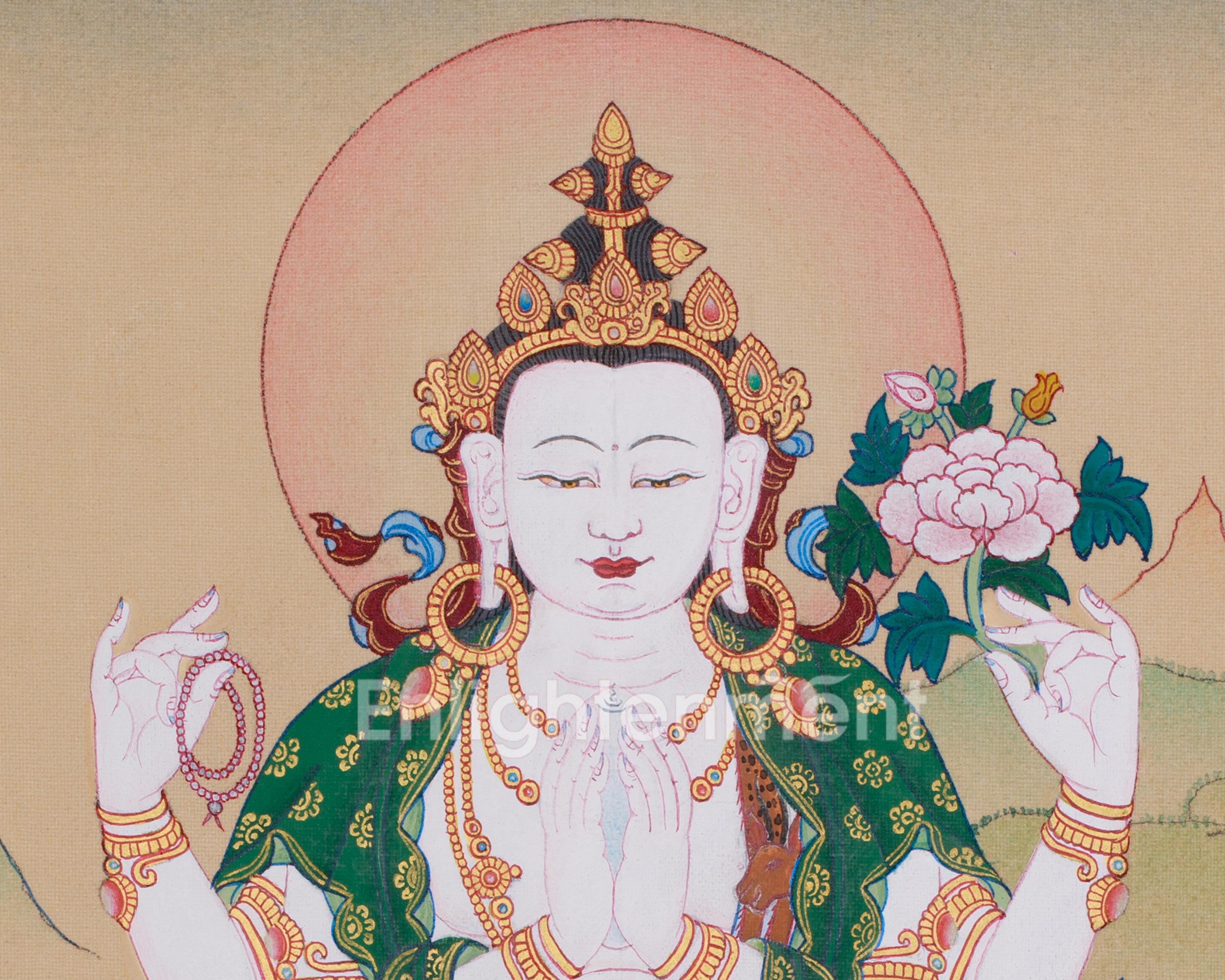 Four-Armed Avalokiteshvara, Compassion Buddha | Tibetan Bodhisattva of Mercy