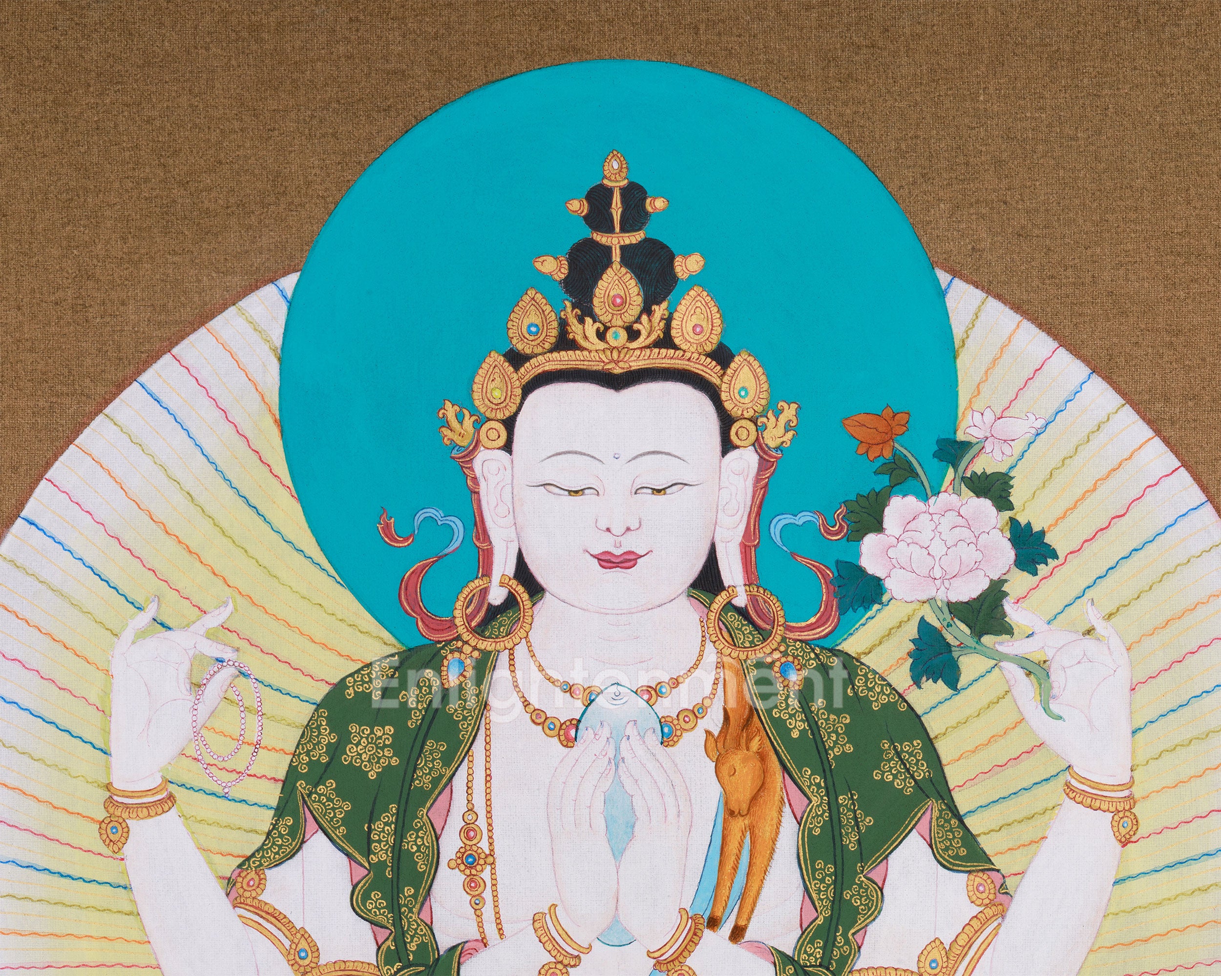 Chenrezig Thangka | Hand-Painted Bodhisattva of Compassion