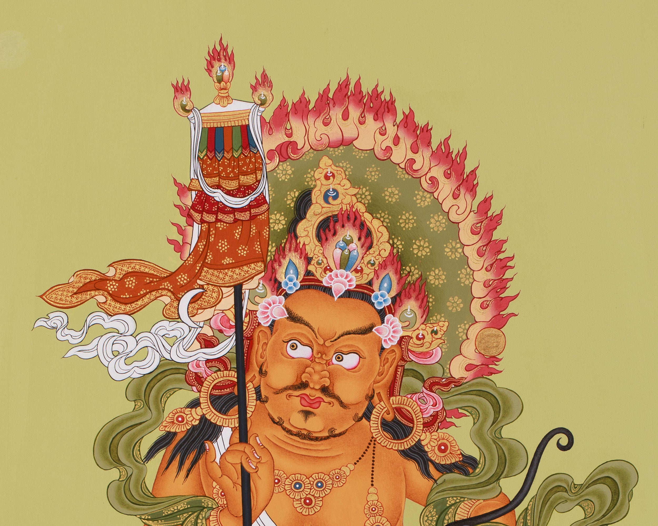 Vaishravana Deity Thangka | Tibetan Guardian King of Wealth
