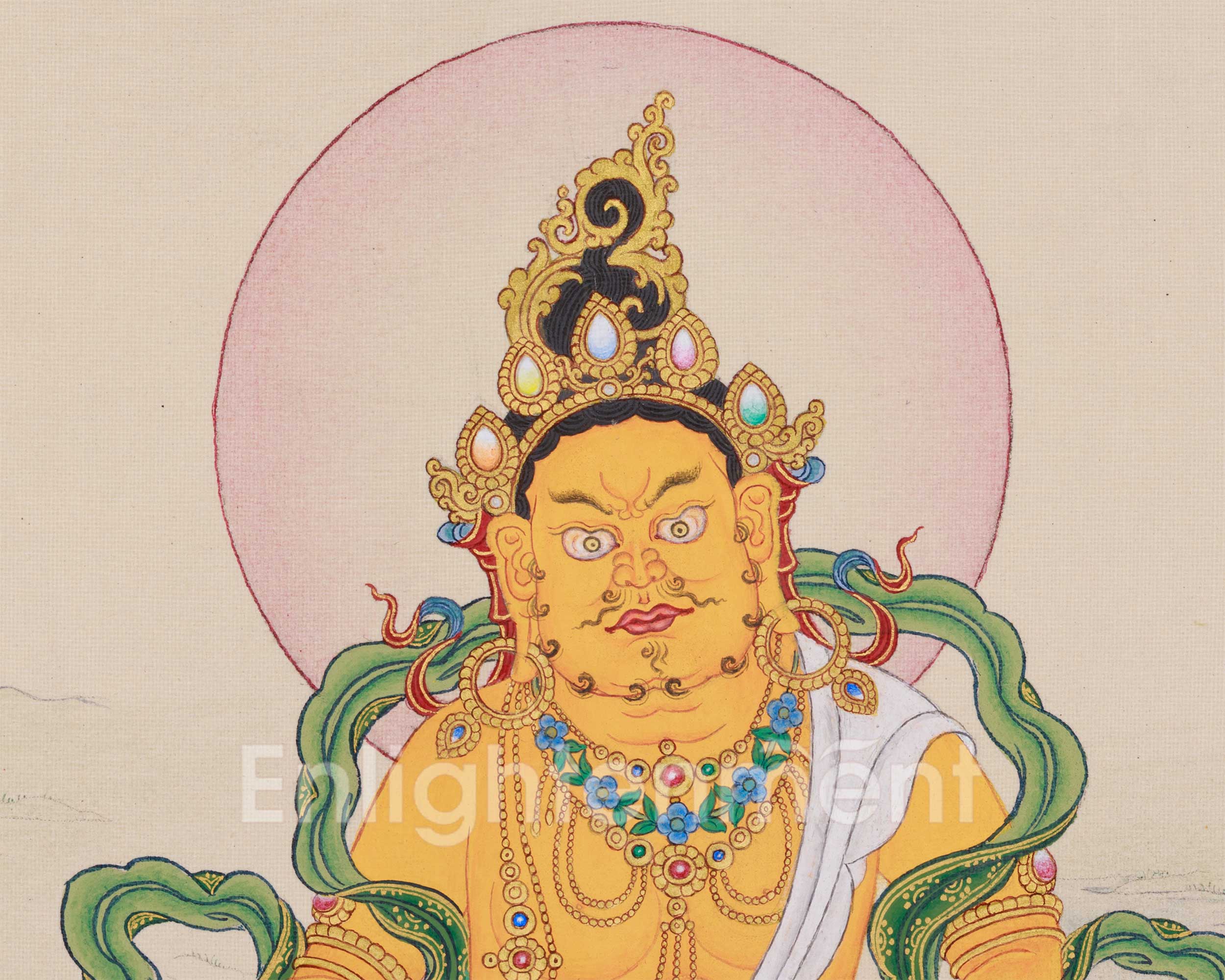 Yellow Jambhala Artwork | Buddhist Deity of Wealth and Prosperity