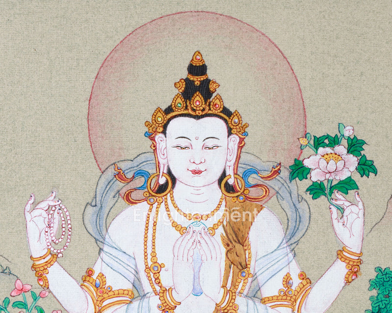 Small Avalokiteshvara Thangka Art