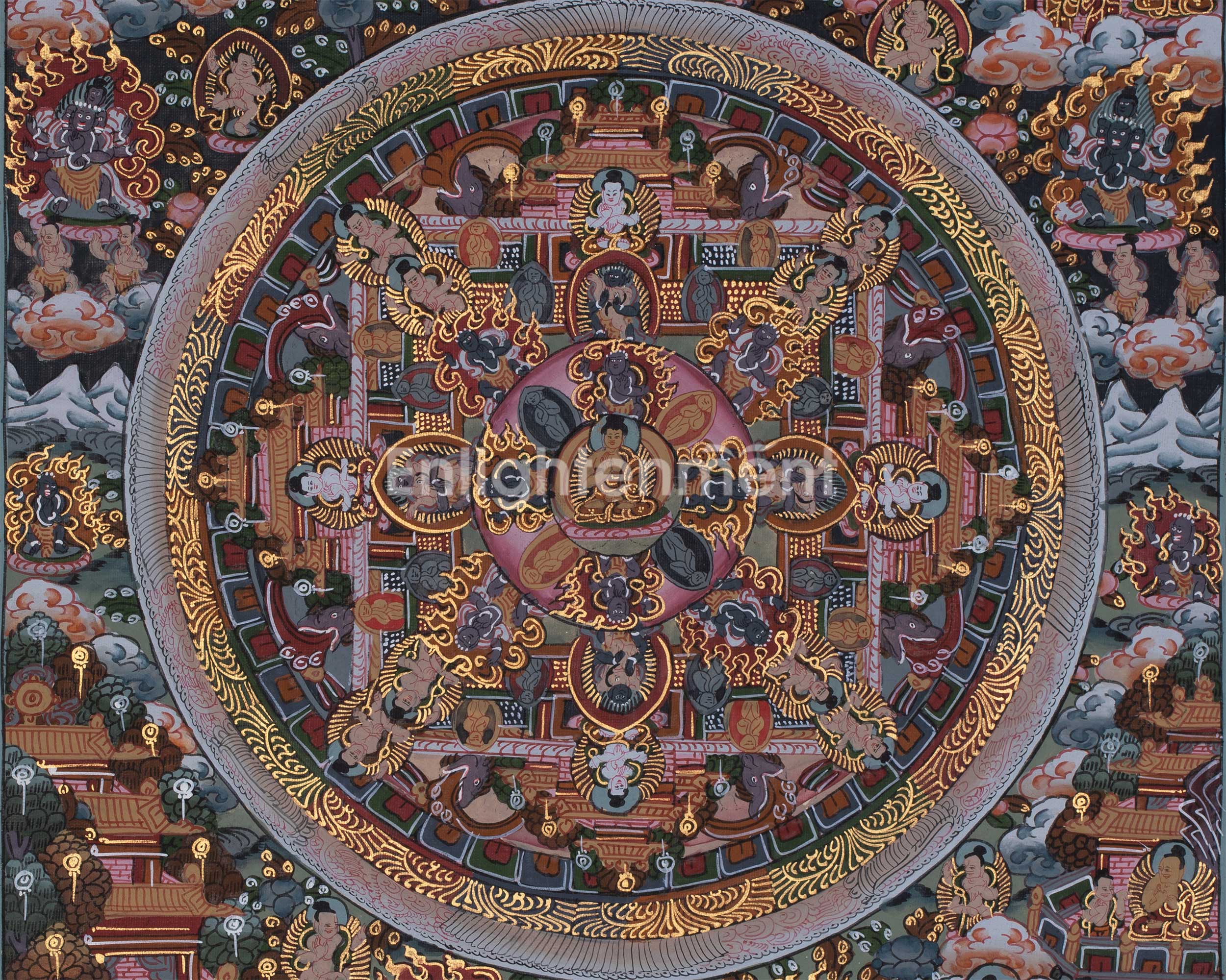 Spiritual Buddha Mandala Painting | Sacred Tibetan Artwork