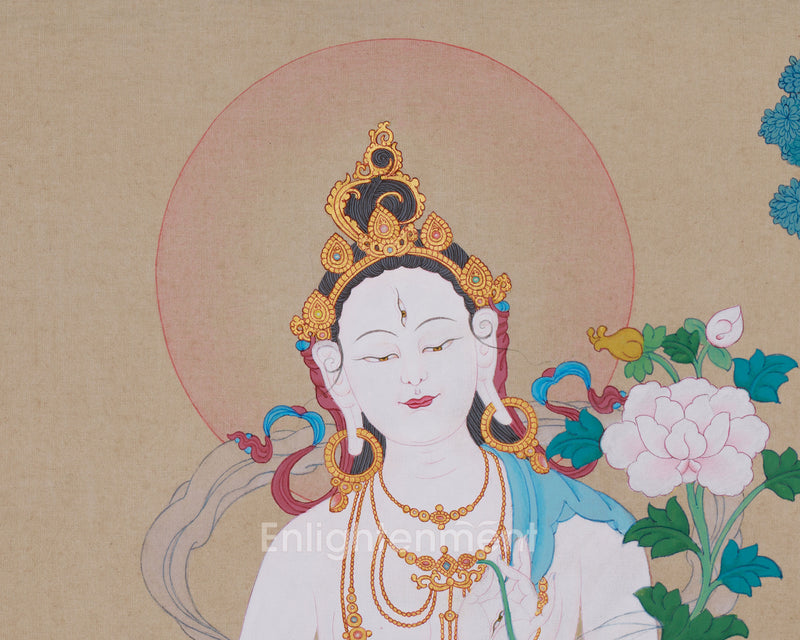 Tibetan Bodhisattva Tara | Seven-Eyed Goddess, White Dolma Artwork