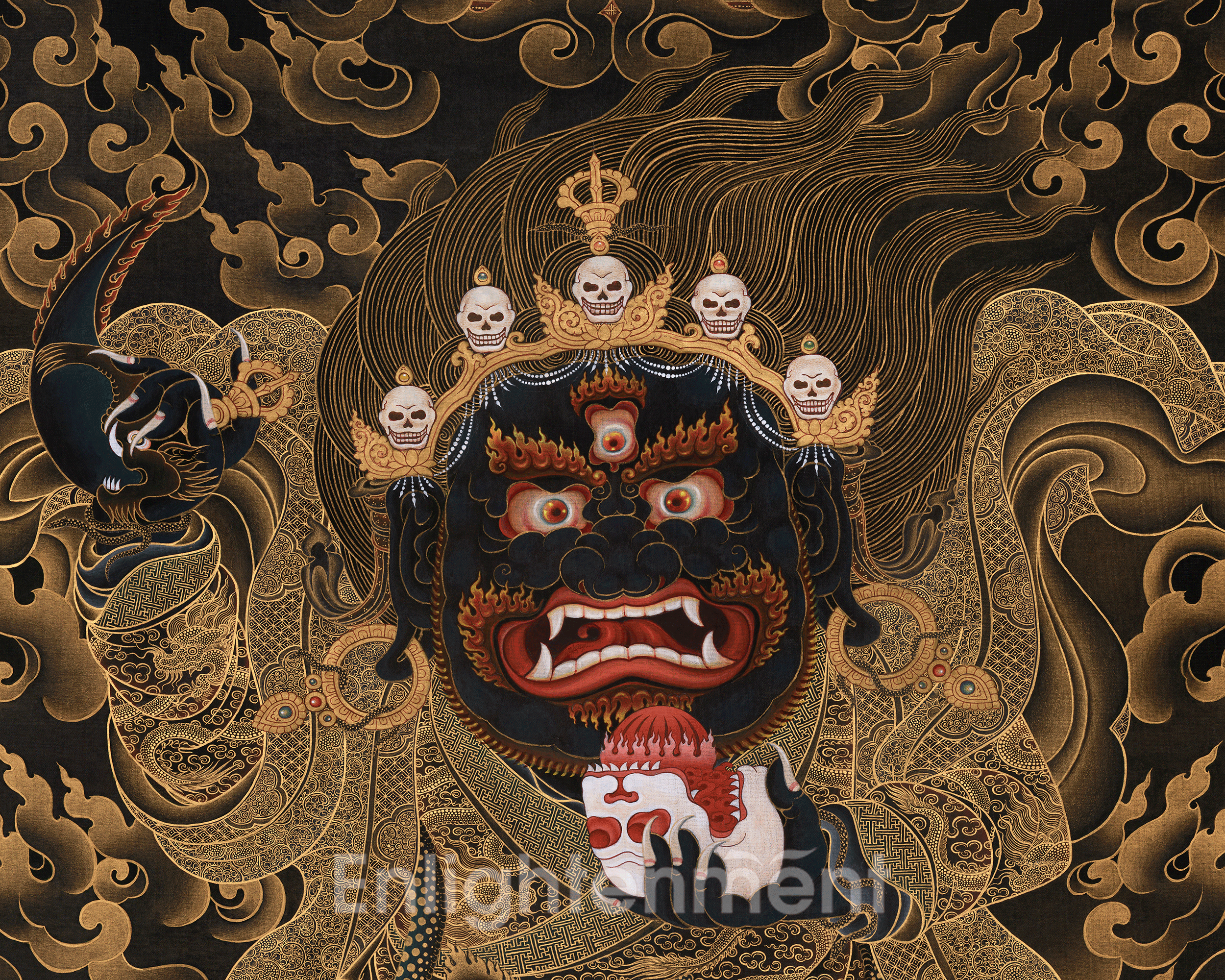 Tibetan Mahakala Bernagchen Thangka | Powerful Vajrayana Protection