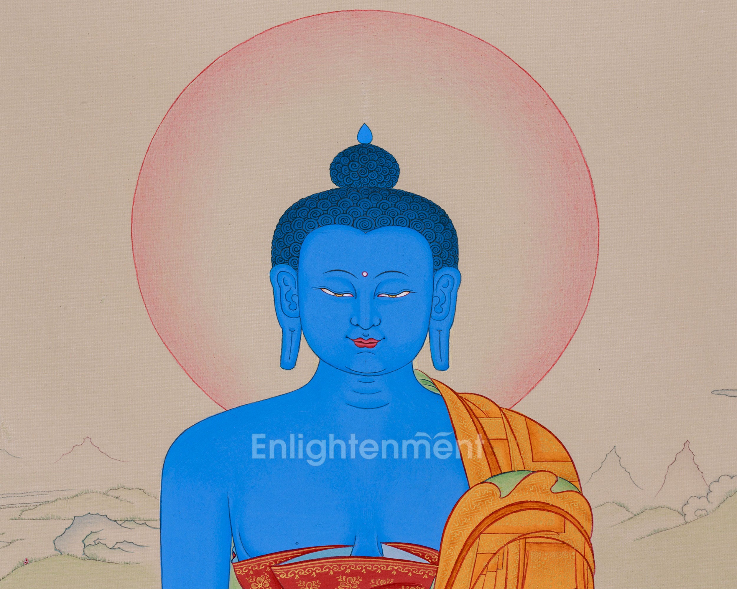 Lapis Lazuli Medicine Buddha Thangka | Buddha For Health and Protection