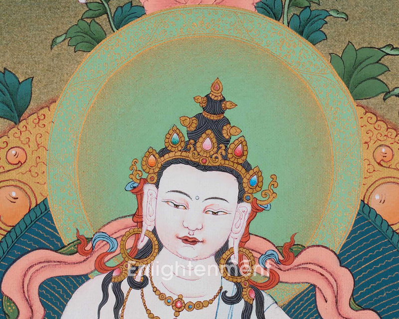 Sacred Vajrasattva Thangka | Traditional Dorje Sempa | For Spiritual Awakening Art