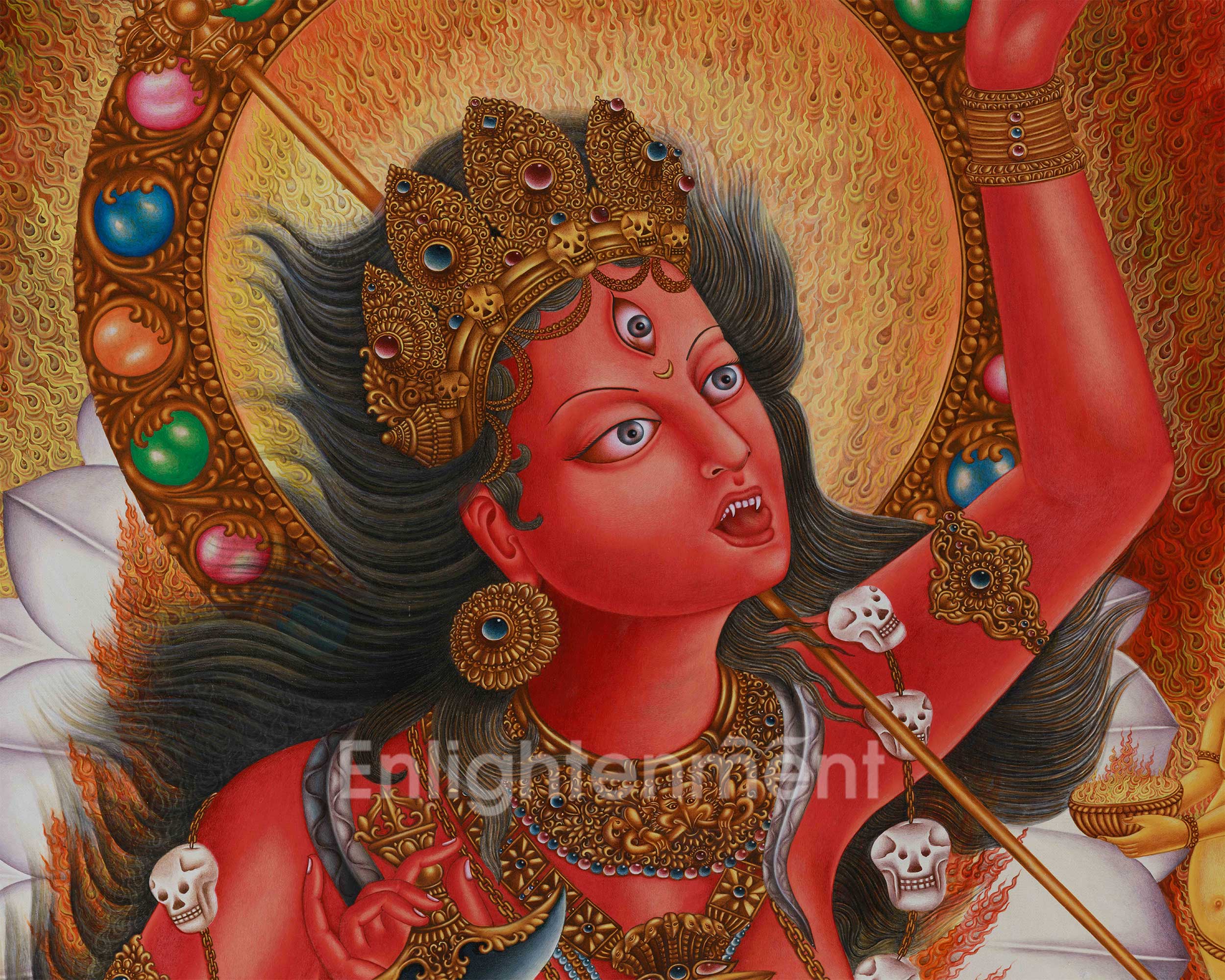 Thangka of Vajrayogini | Wrathful Wisdom Dakini | Sacred Tantric Deity