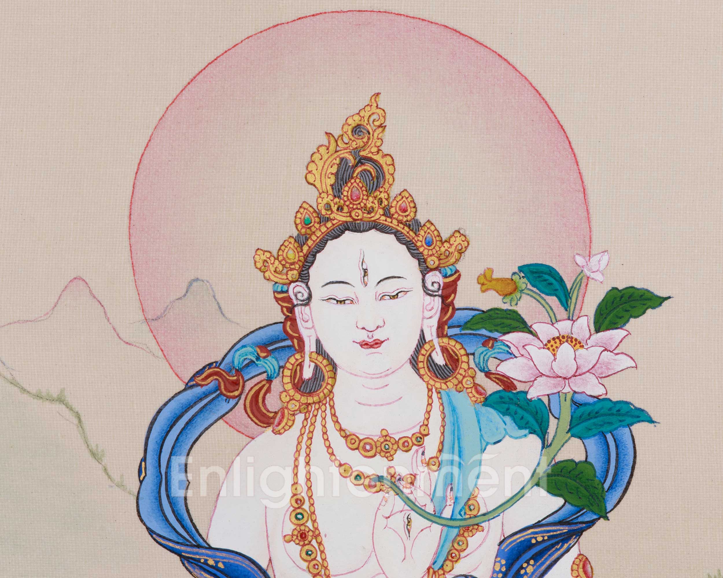 Sita Tara Tibetan Deity Thangka | Handmade Healing Deity