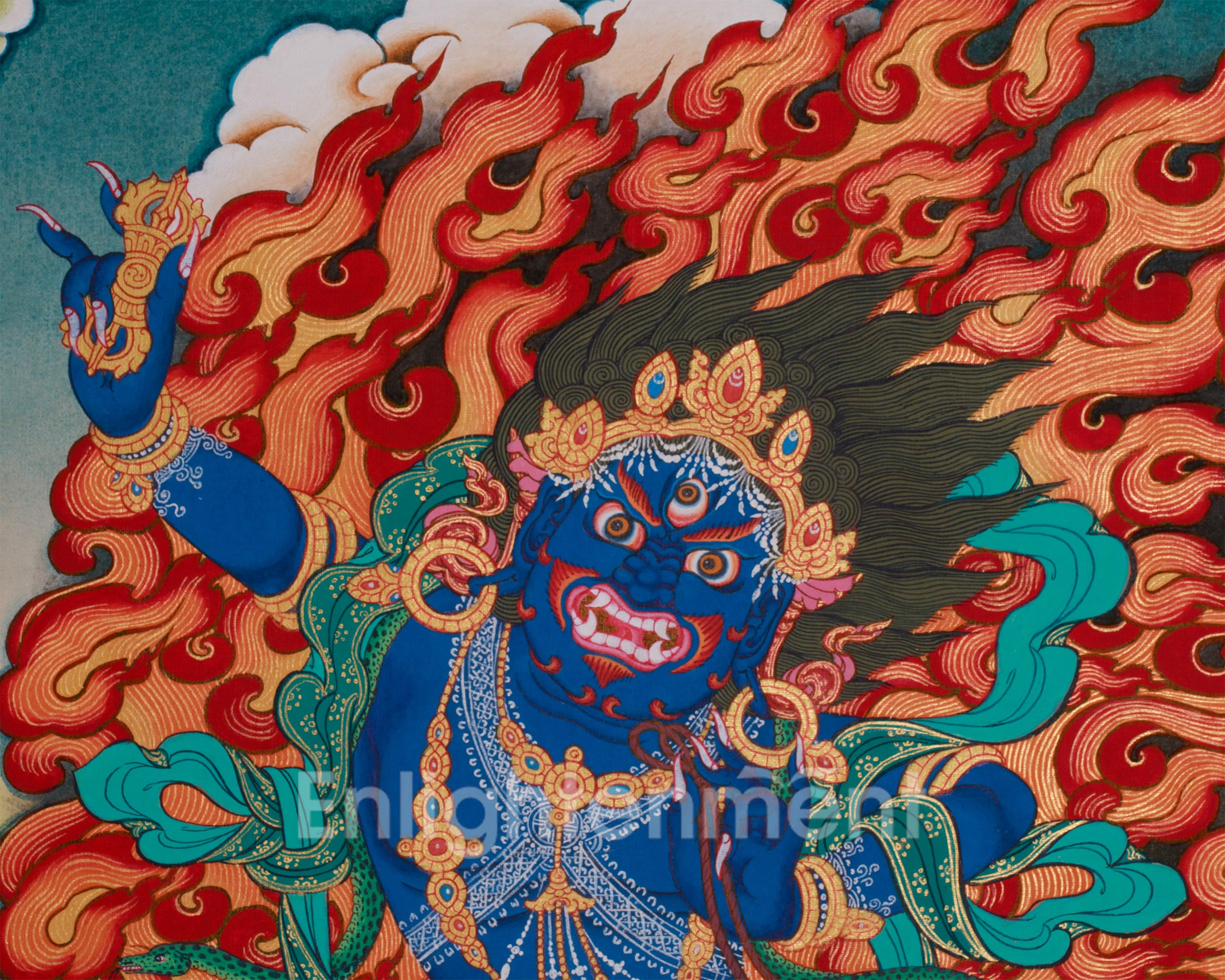 Trio Bodhisattva Thangka | Vajrapani, Chenrezig and Manjushri