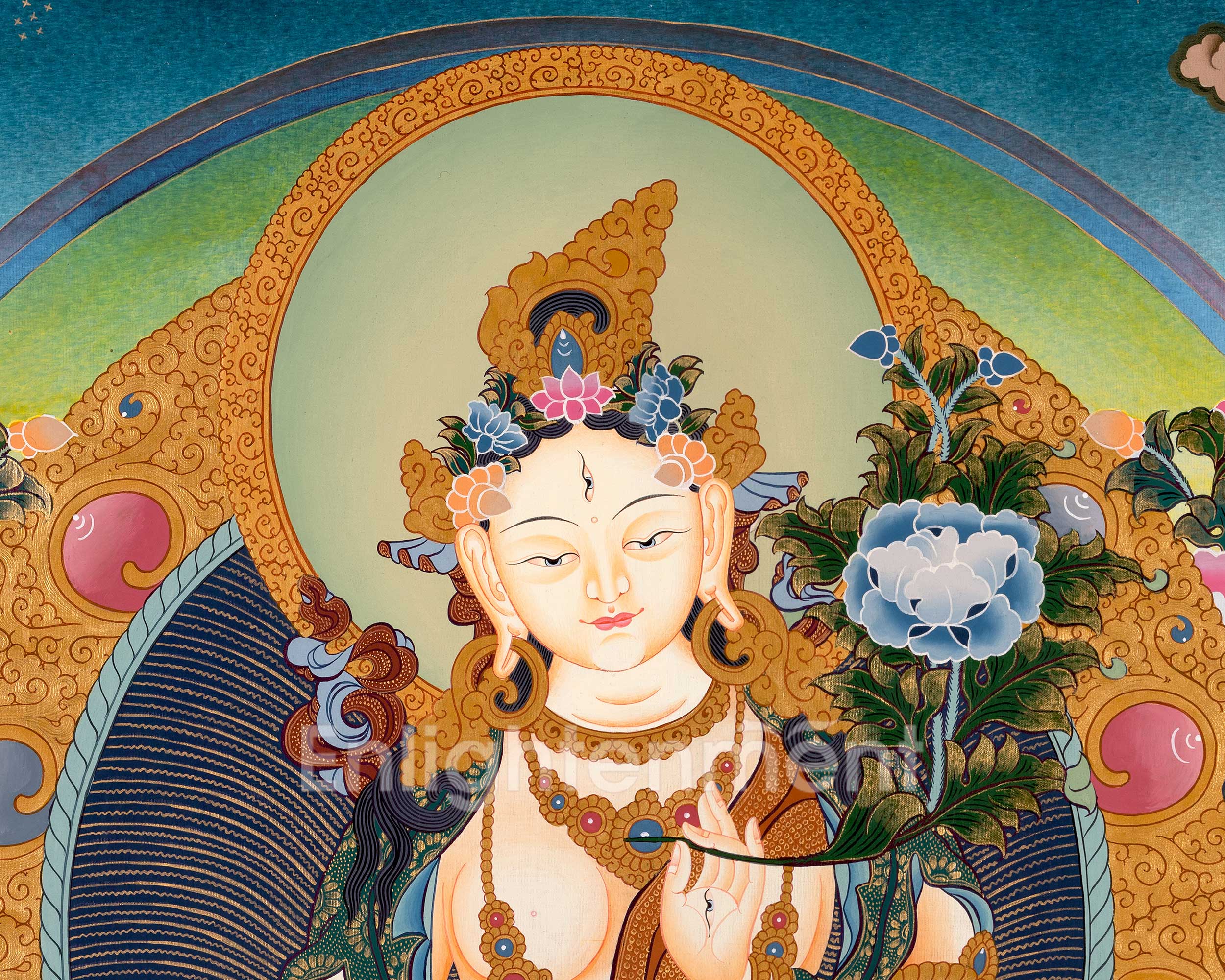 Tibetan Female Buddha White Tara | Embodiment of Purity, Compassion, and Peace
