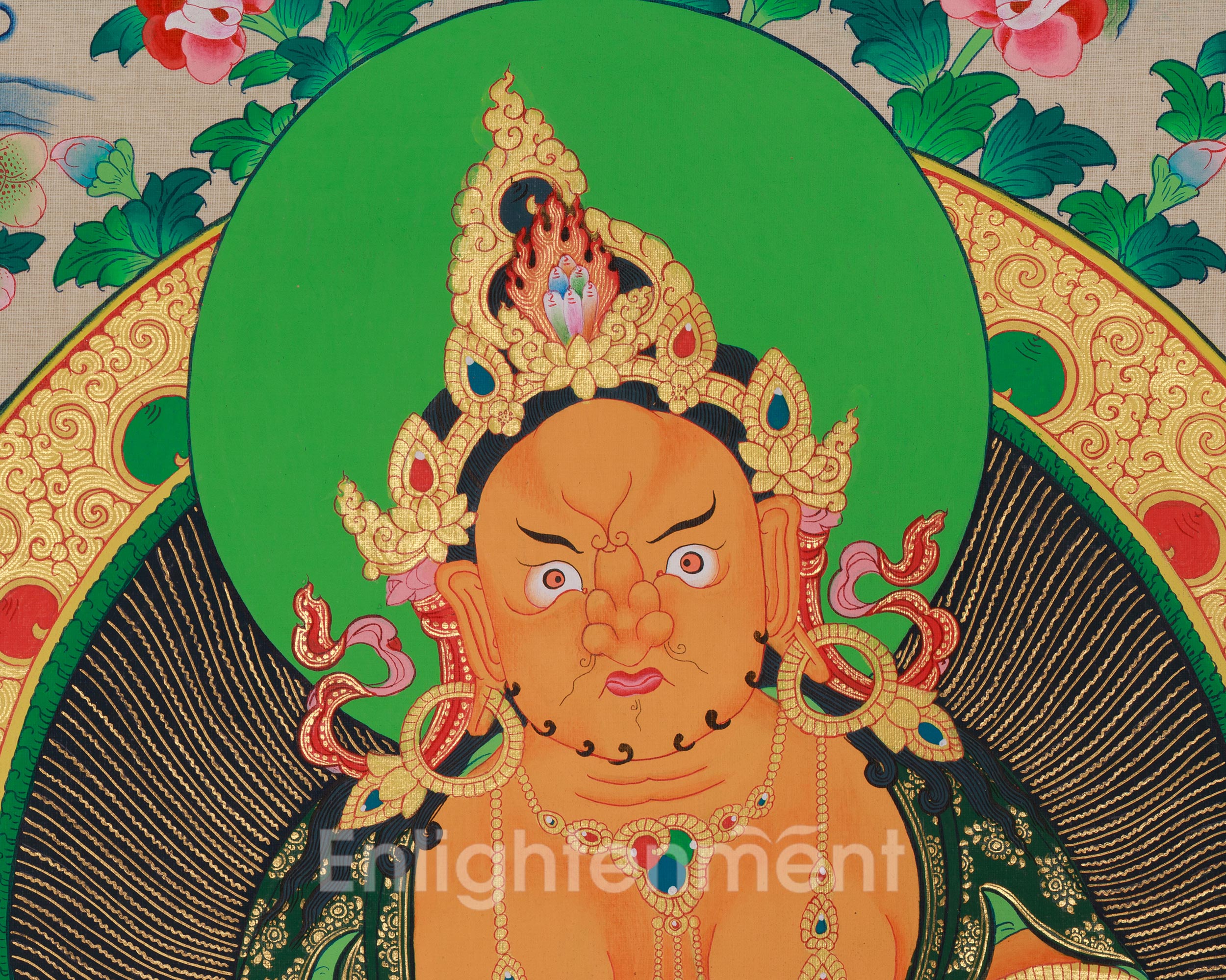 Spiritual Wealth Deity Dzambhala Thangka | Icon of Prosperity