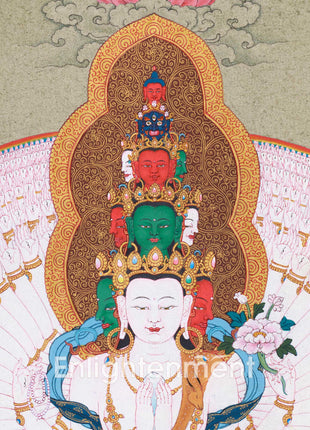 1000 Armed Avalokiteshvara Thangka | Traditional Bodhisattva Chenrezig Artwork