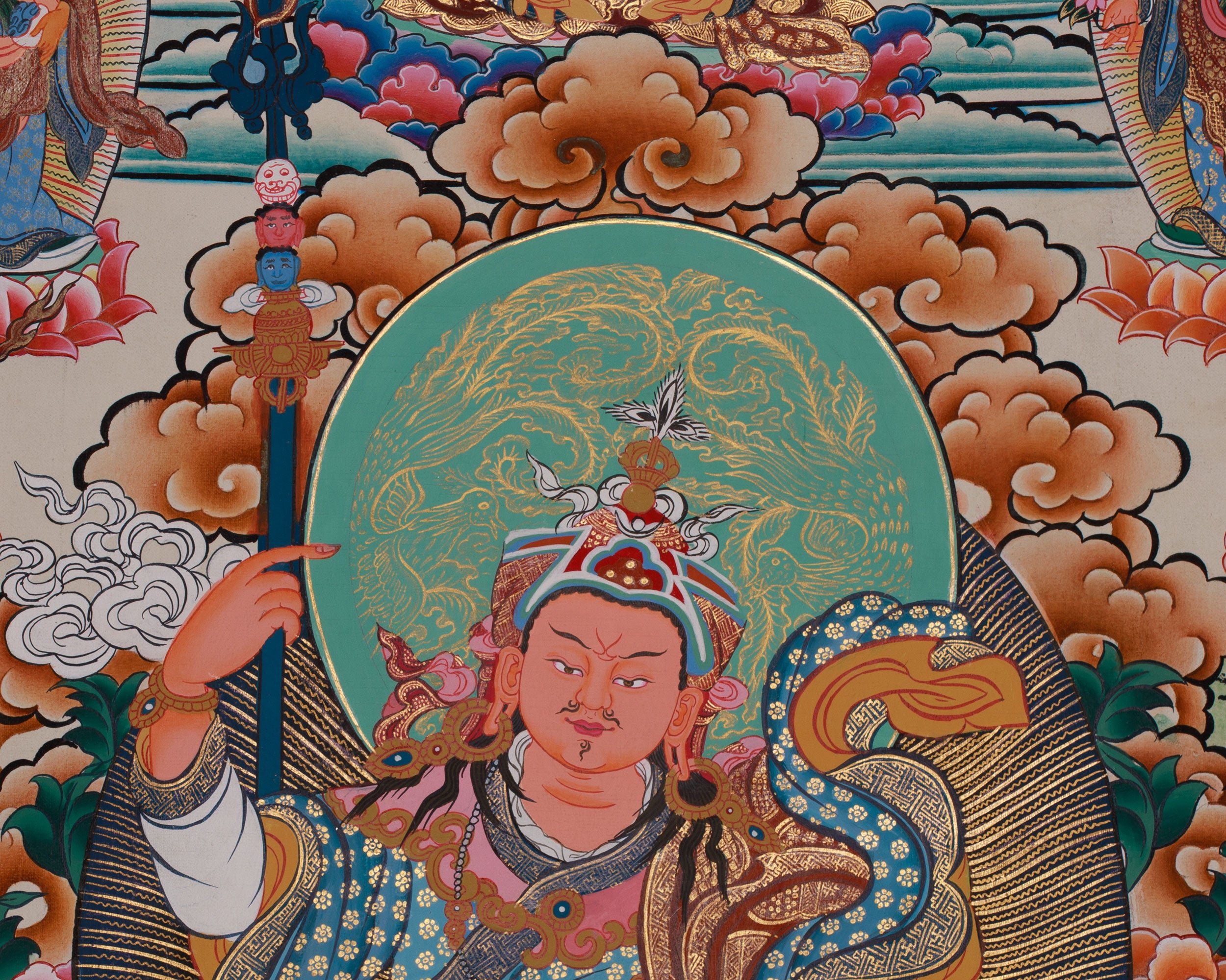Standing Guru Rinpoche Thangka | Embodiment of Wisdom, Power, and Protection
