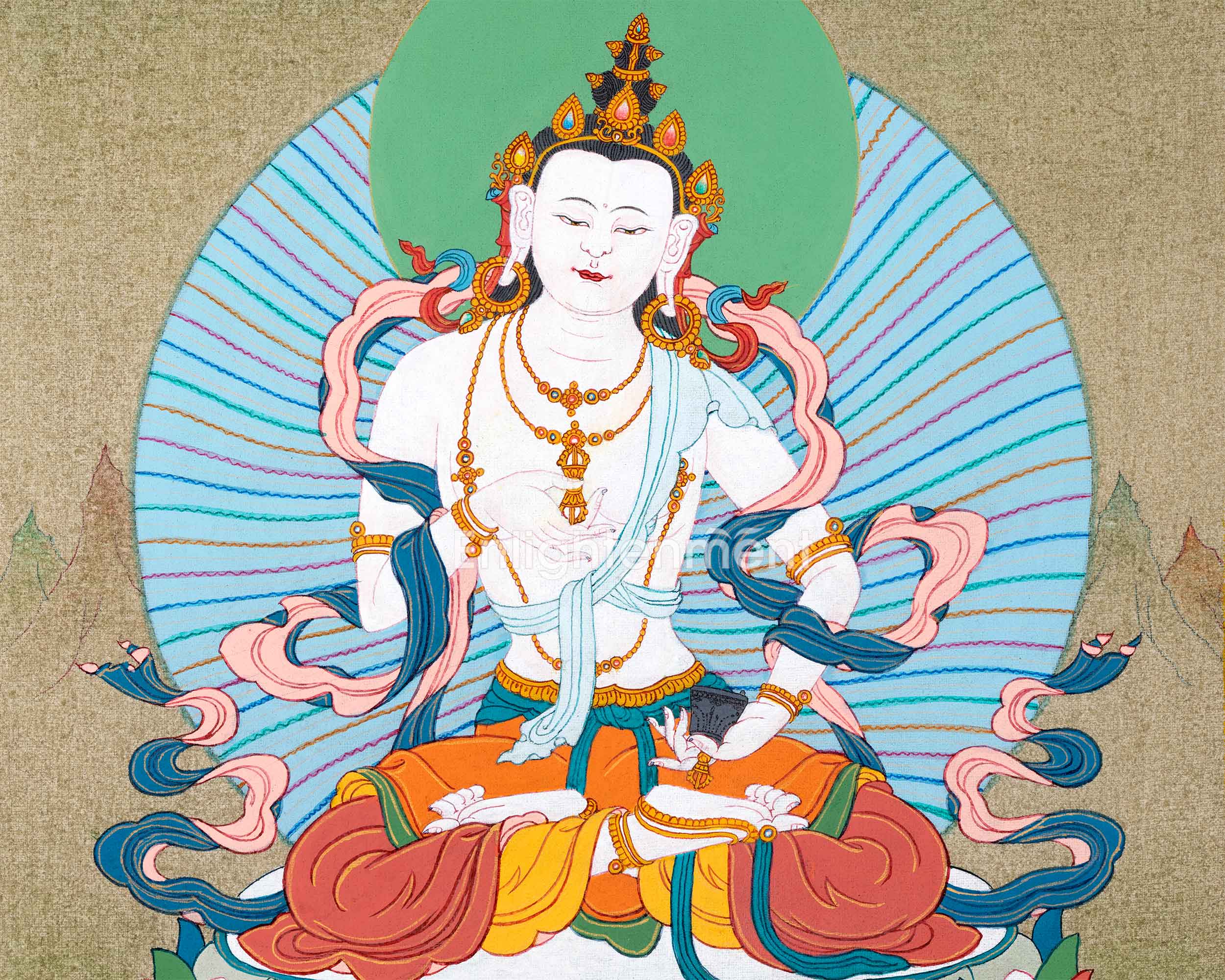 Vajrasattva Thangka in Authentic 24K Gold | Traditional Dorsem Painting | Buddhist Thangka Art