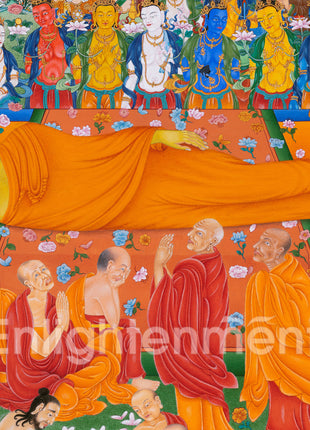 Maha Parinirvana Thangka Print – A Journey Beyond Enlightenment