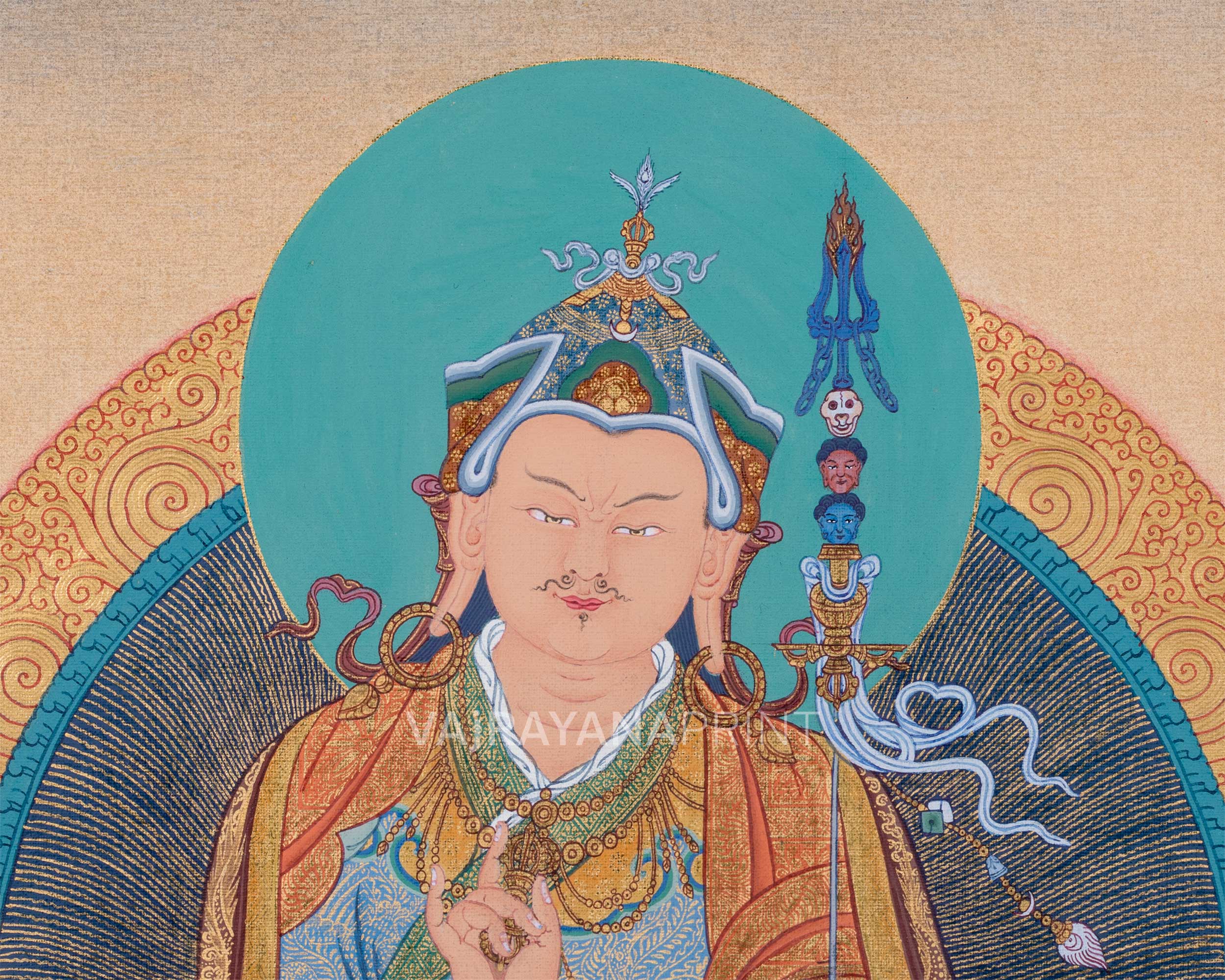 Guru Rinpoche Thangka Print | The Lotus Born Master | Traditional Padmasambhava Artwork